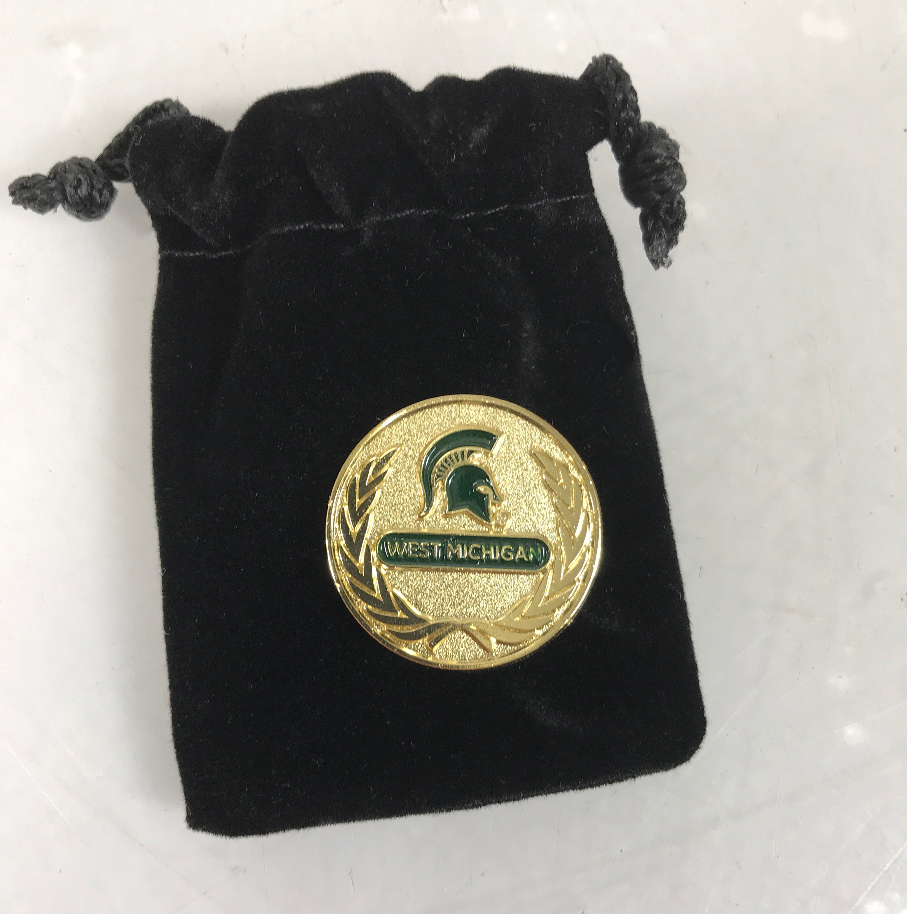 MSU Spartan Head West Michigan Magnetic Lapel Pin