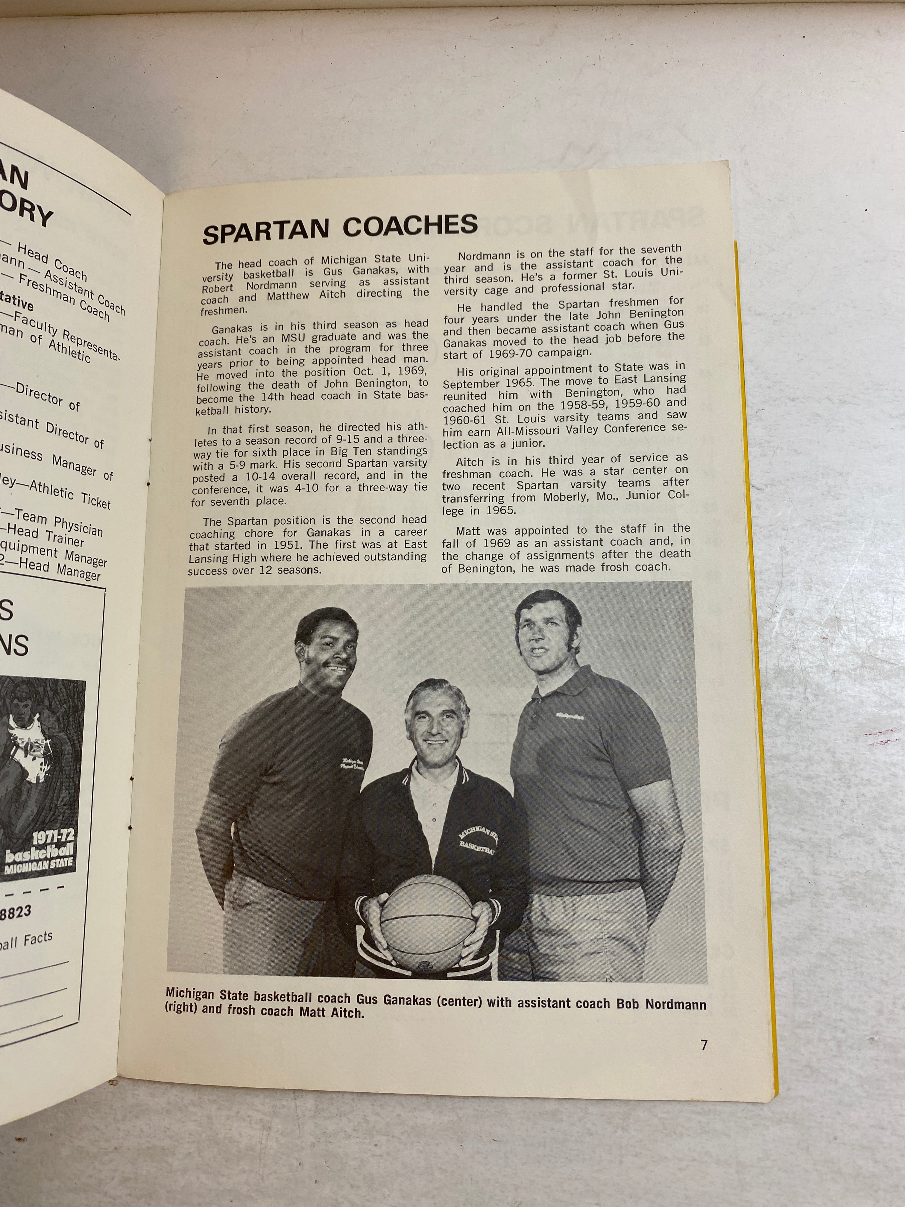 MSU Spartans Basketball Program vs Iowa February 26, 1972