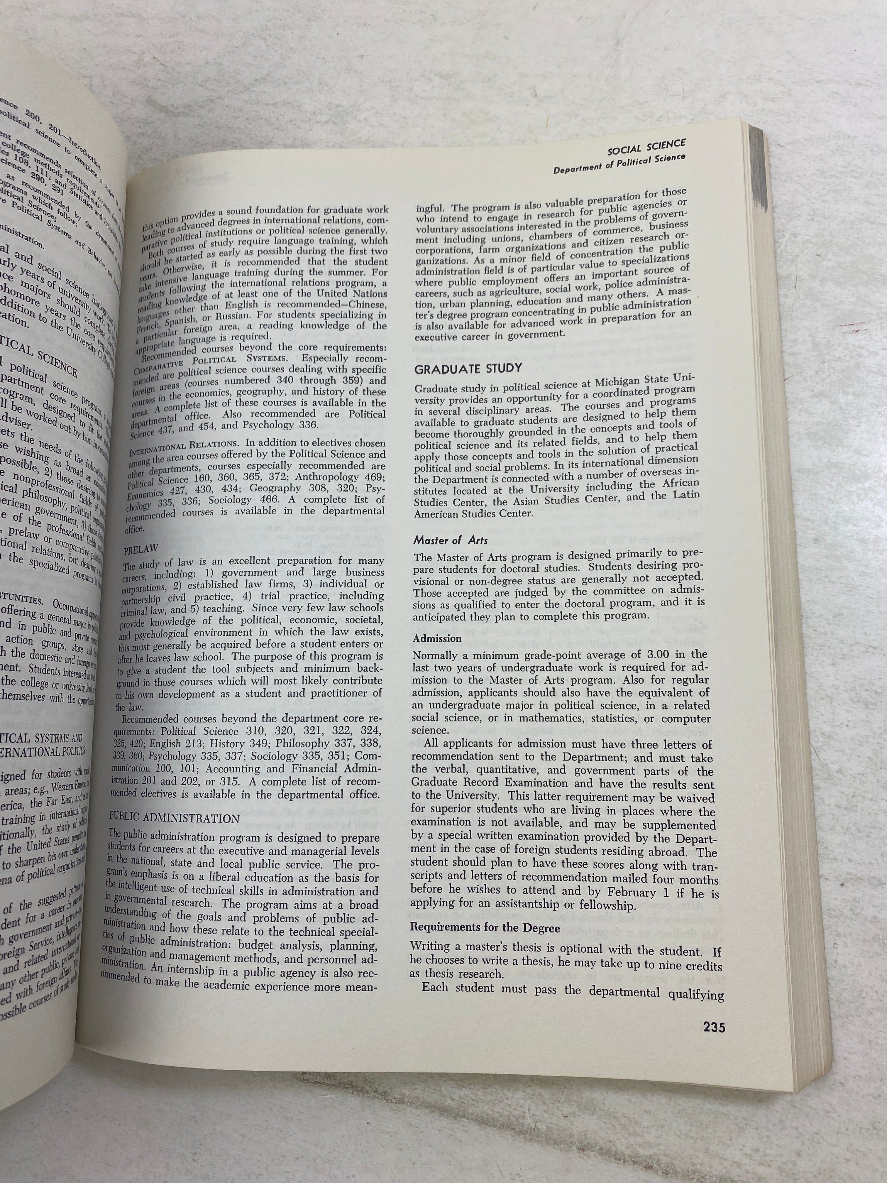 MSU Vintage Michigan State University Catalog 1970