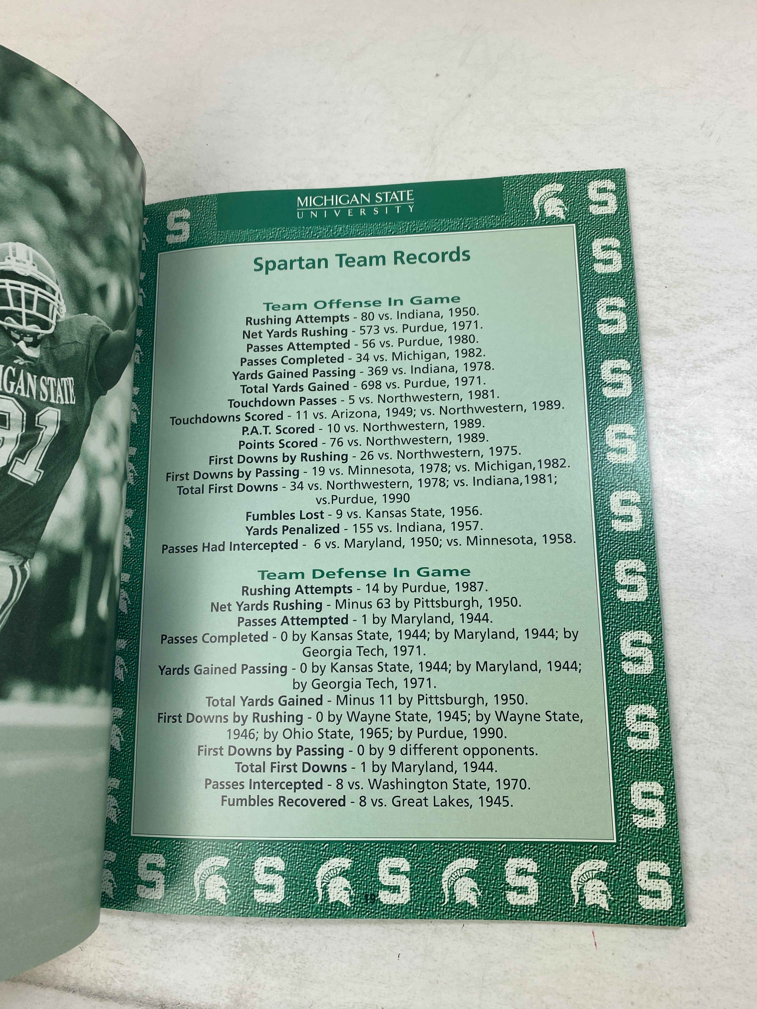 MSU Yearbook Football 1999