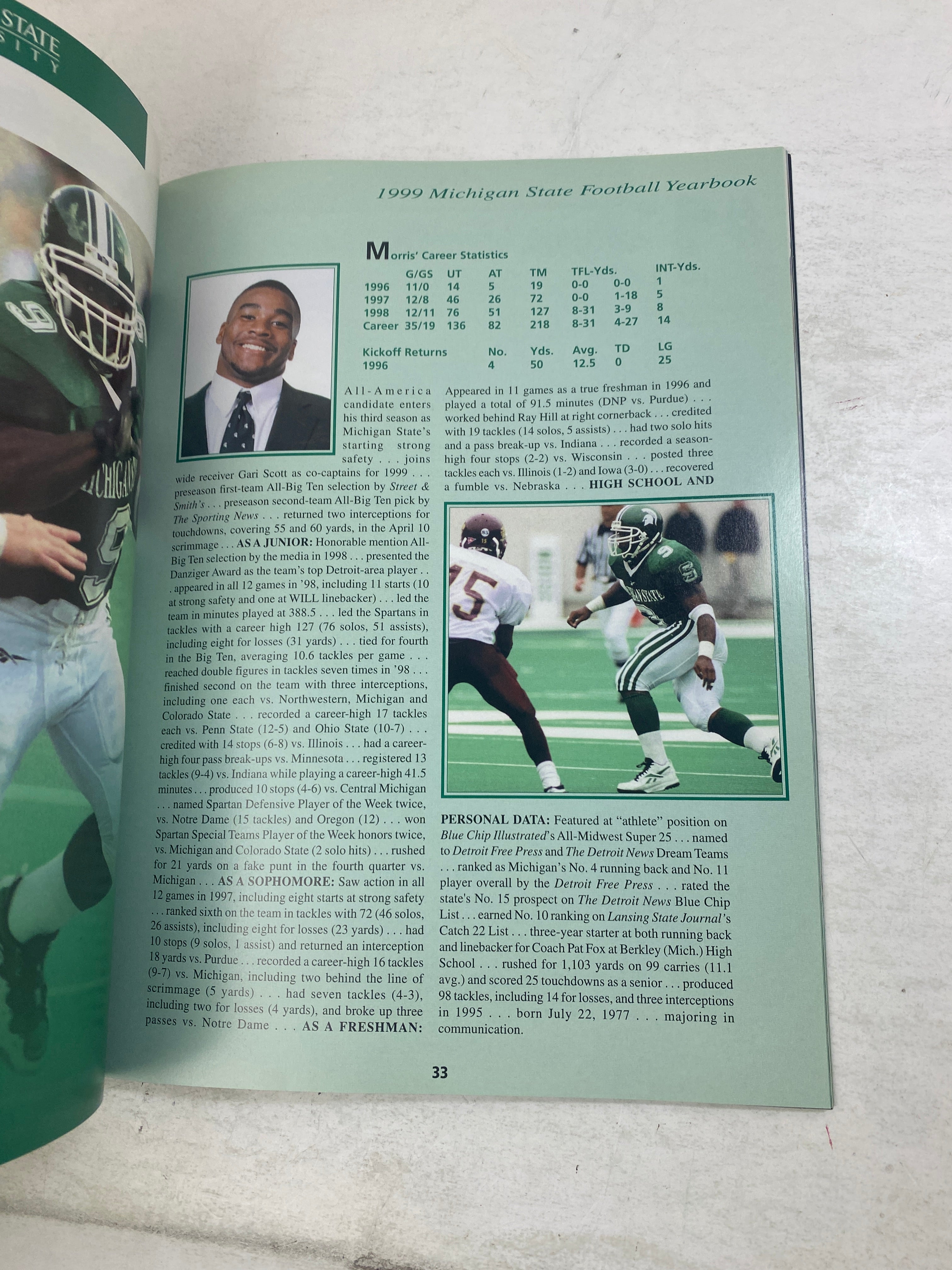 MSU Yearbook Football 1999