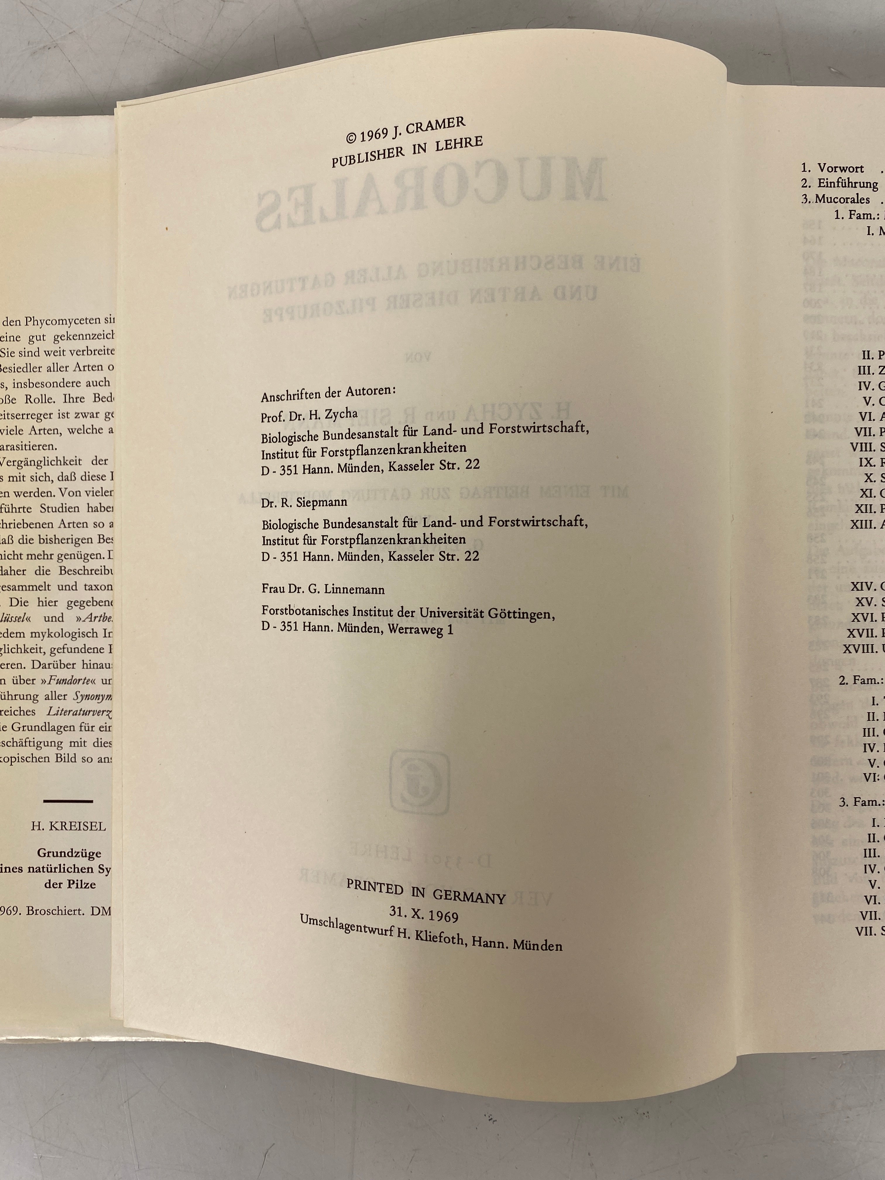 Mucorales Zycha/Siepmann Descriptions of Mushroom Group 1969 HCDJ