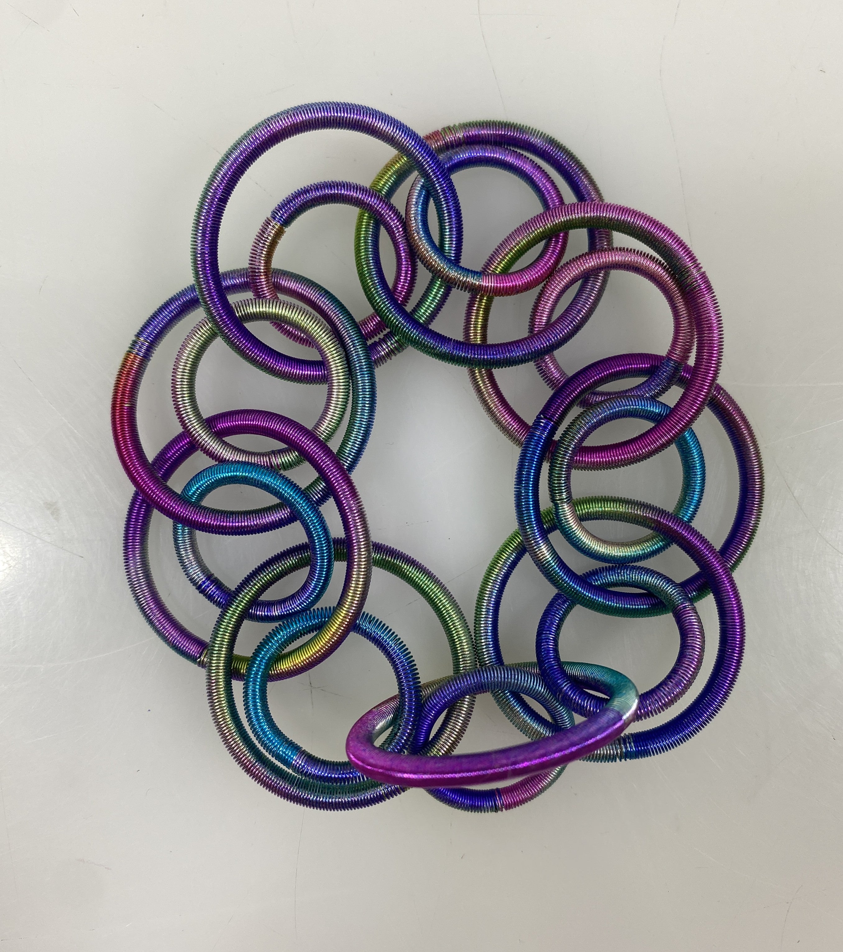 Multicolor Connected Spring Wire Bracelet