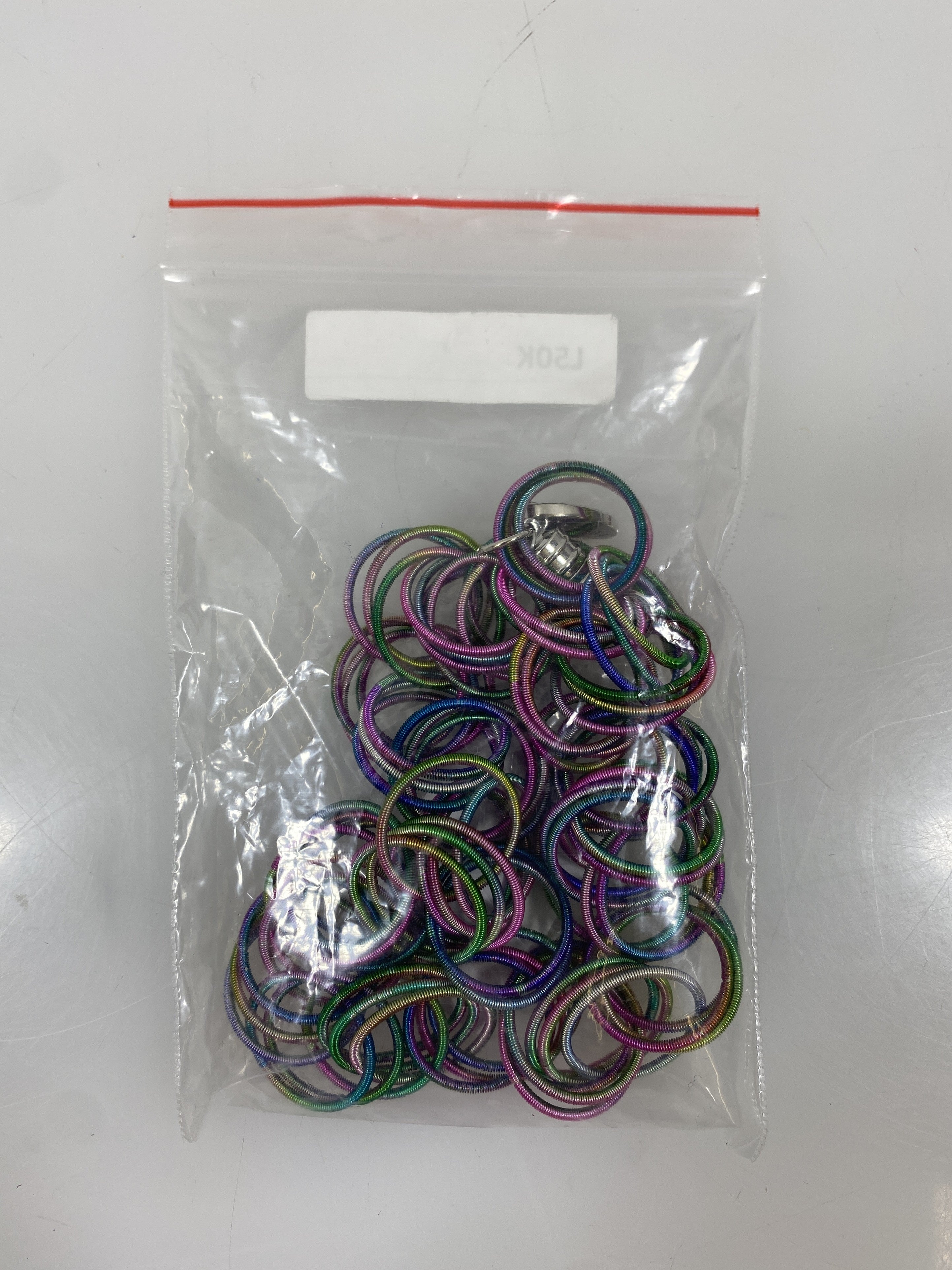 Multicolored Connected Spring Wire Clasp Necklace