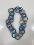 Multicolored Connected Spring Wire Set Clasp Necklace