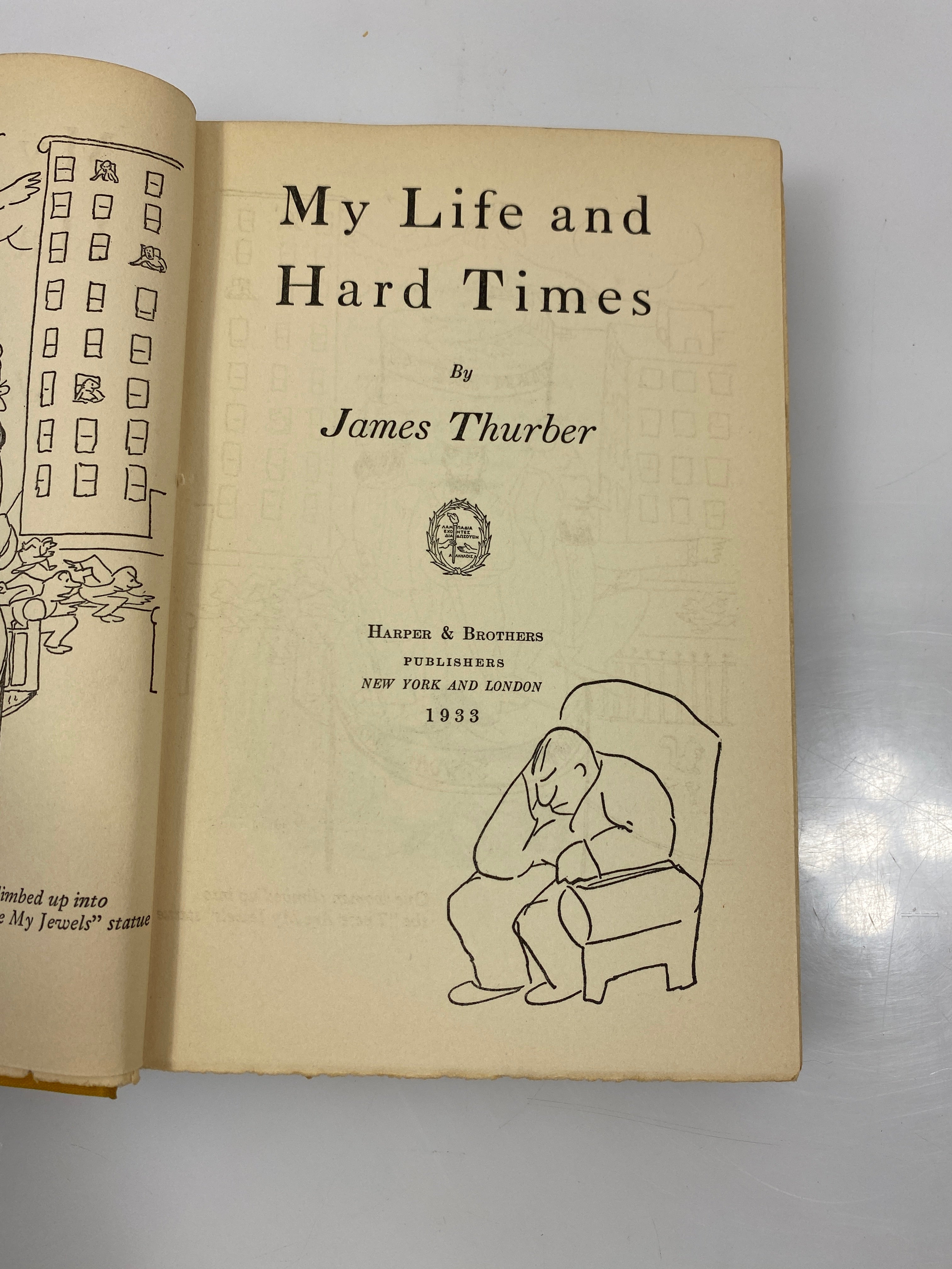 My Life and Hard Times by Thurber 1933 3rd Printing HC
