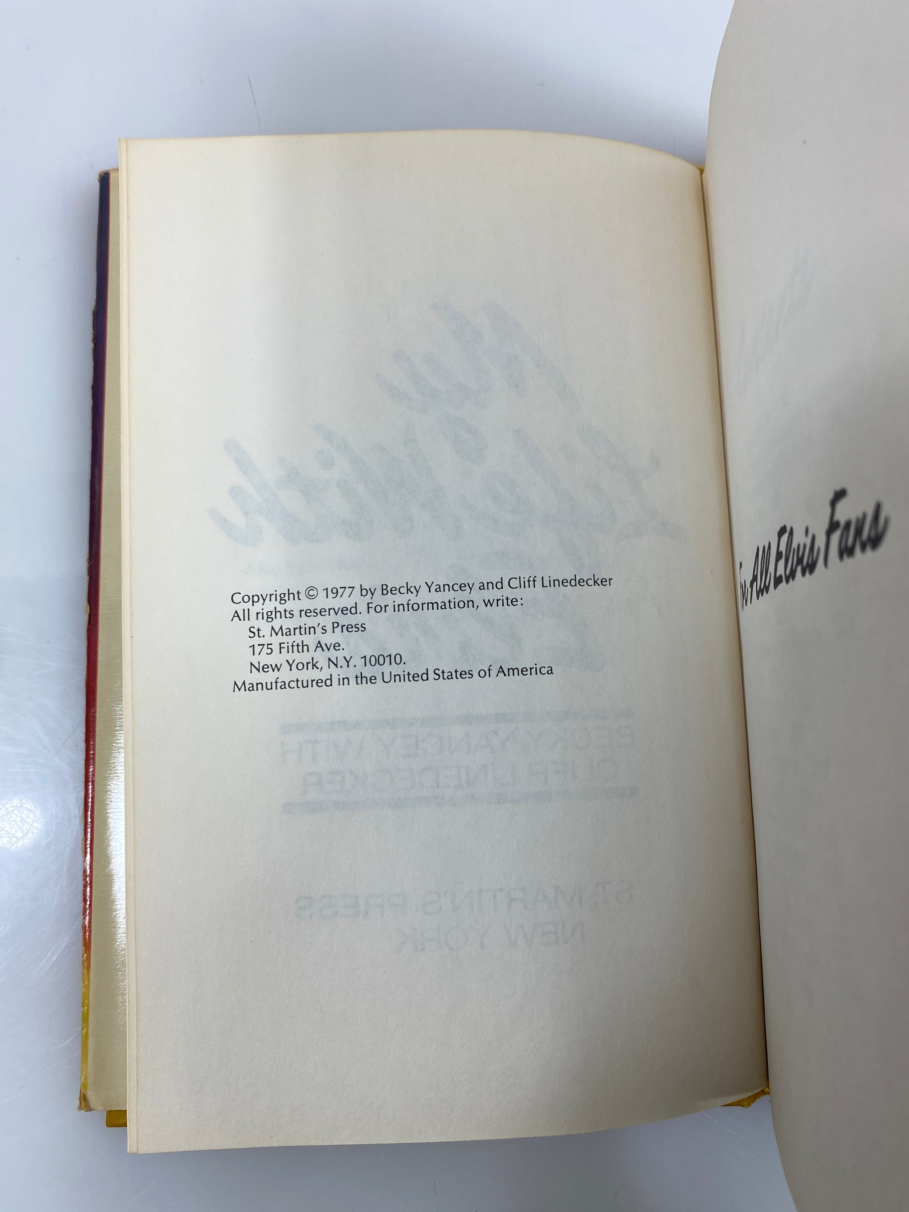 My Life With Elvis by Yancey/Linedecker 1977 HCDJ