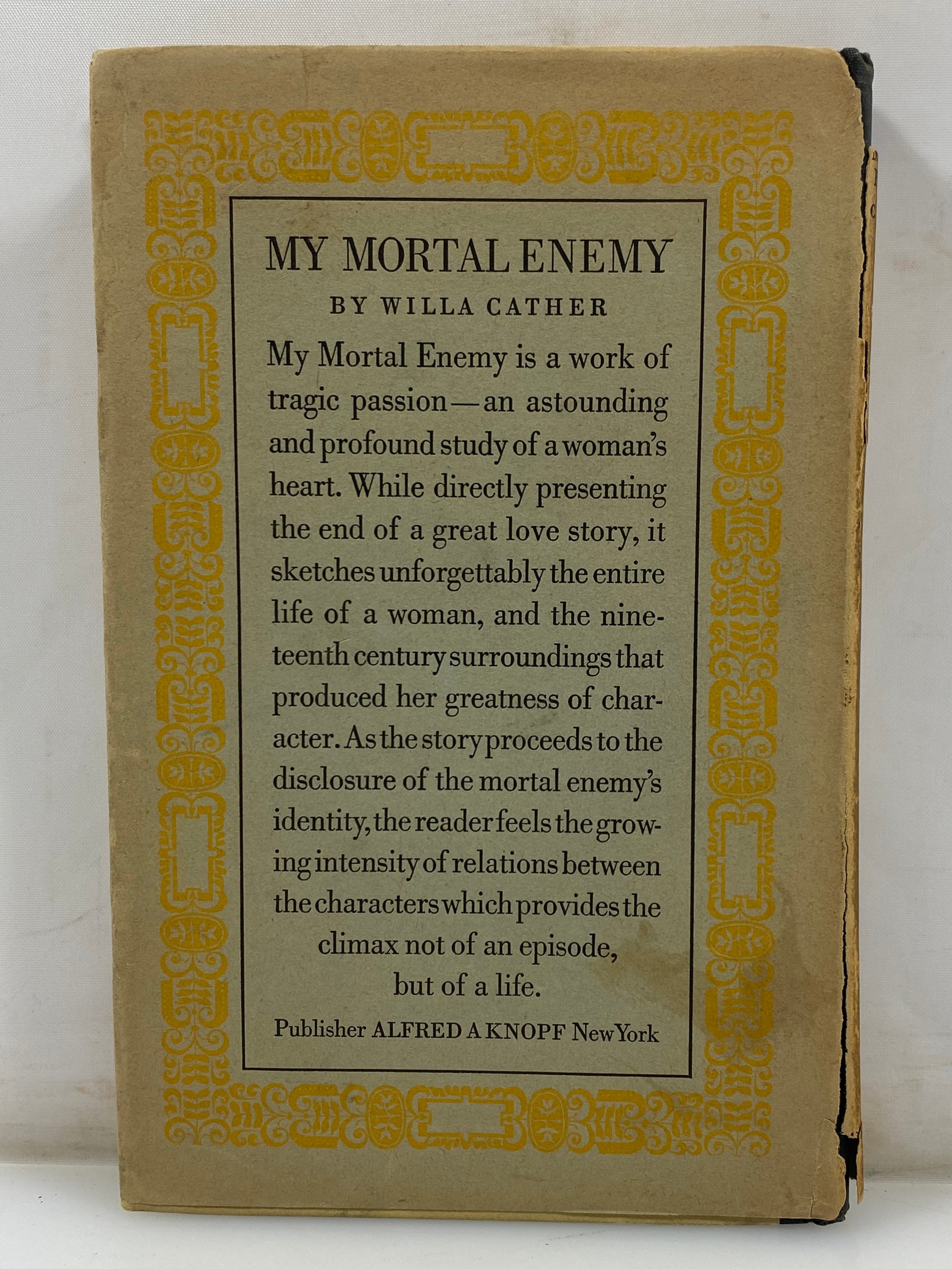 My Mortal Enemy by Willa Cather DJHC 1926