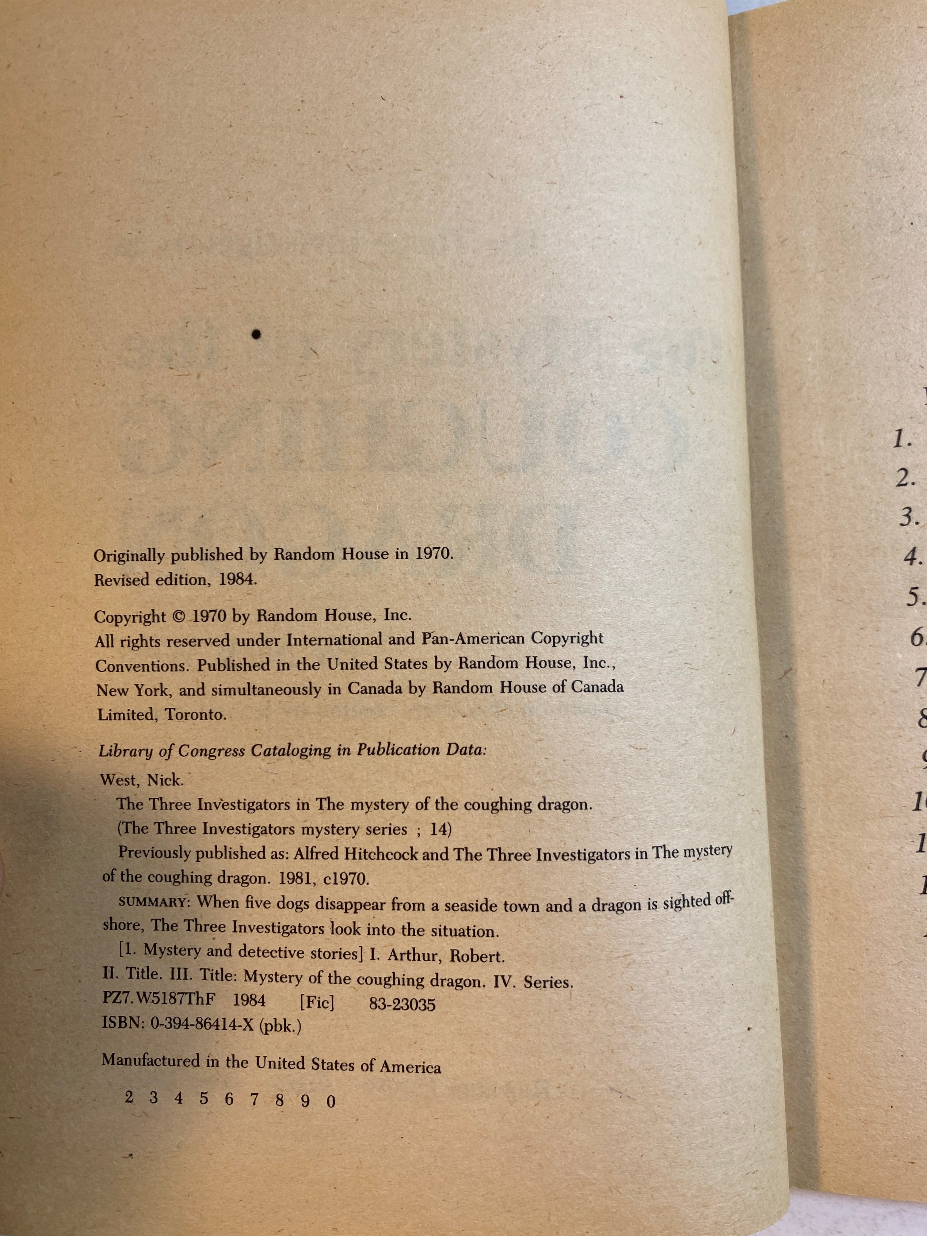 Mystery of the Coughing Dragon Nick West SC 1984