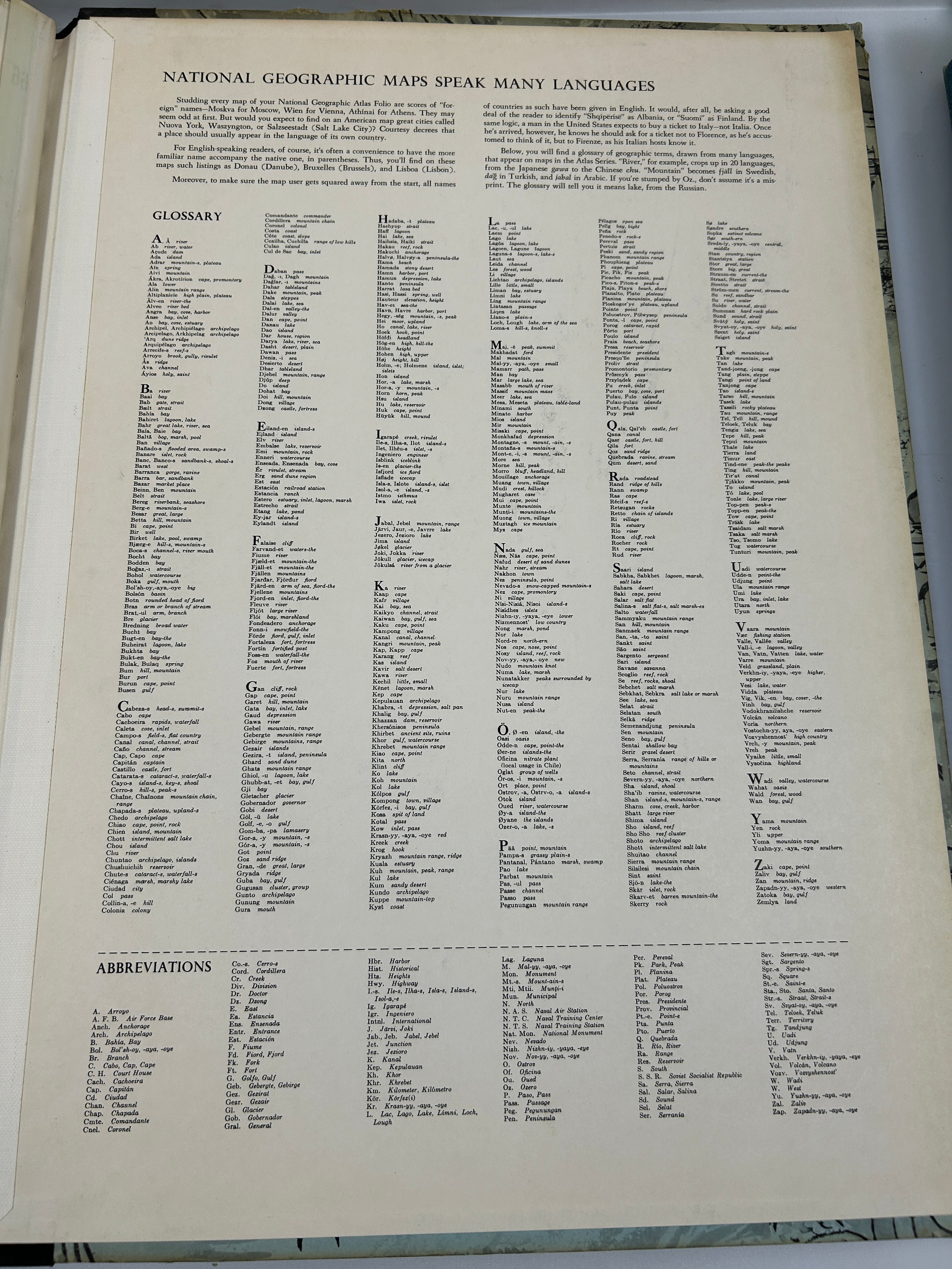 National Geographic Atlas Folio HC 1958 HC
