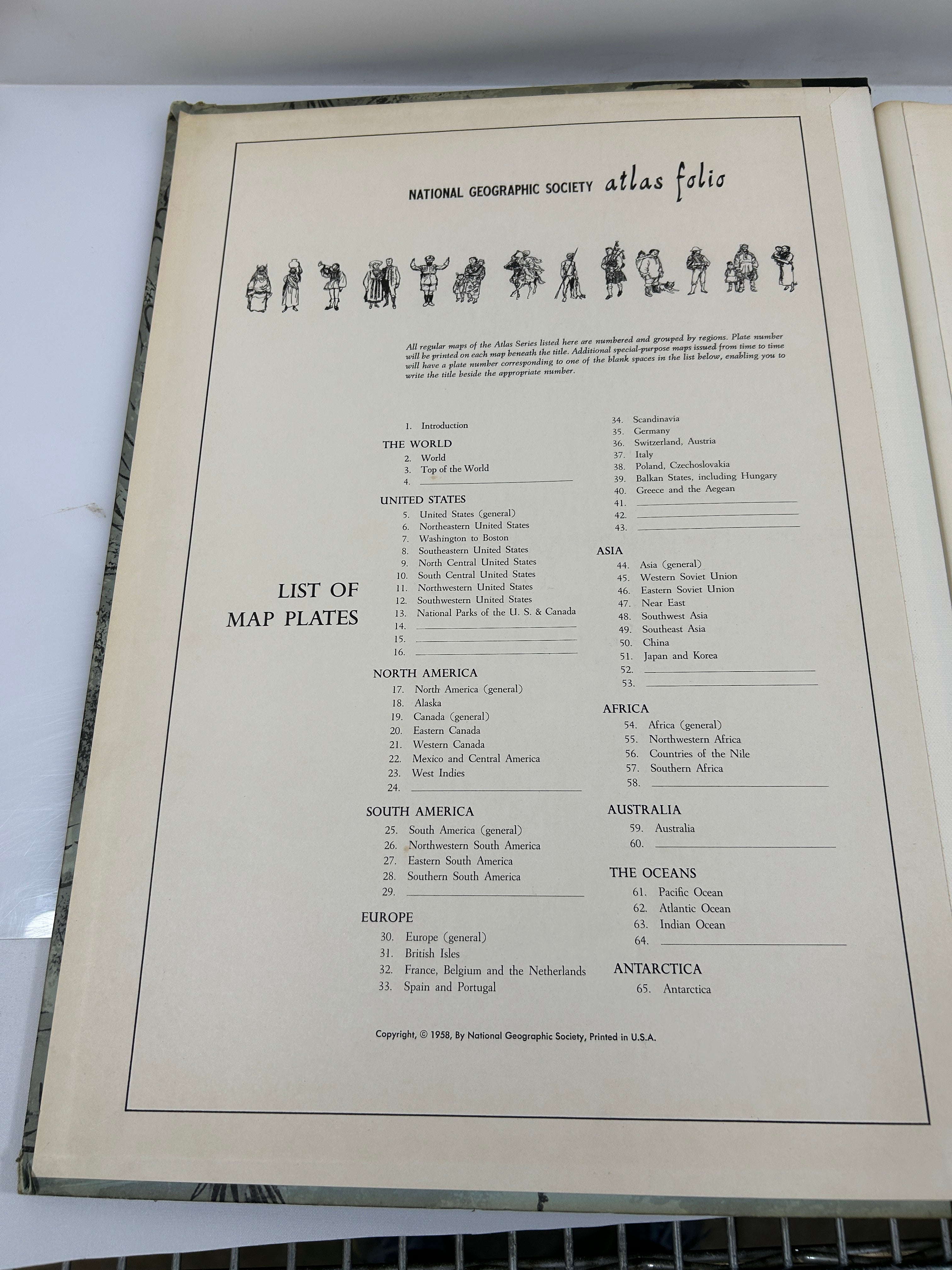 National Geographic Atlas Folio HC 1958 HC