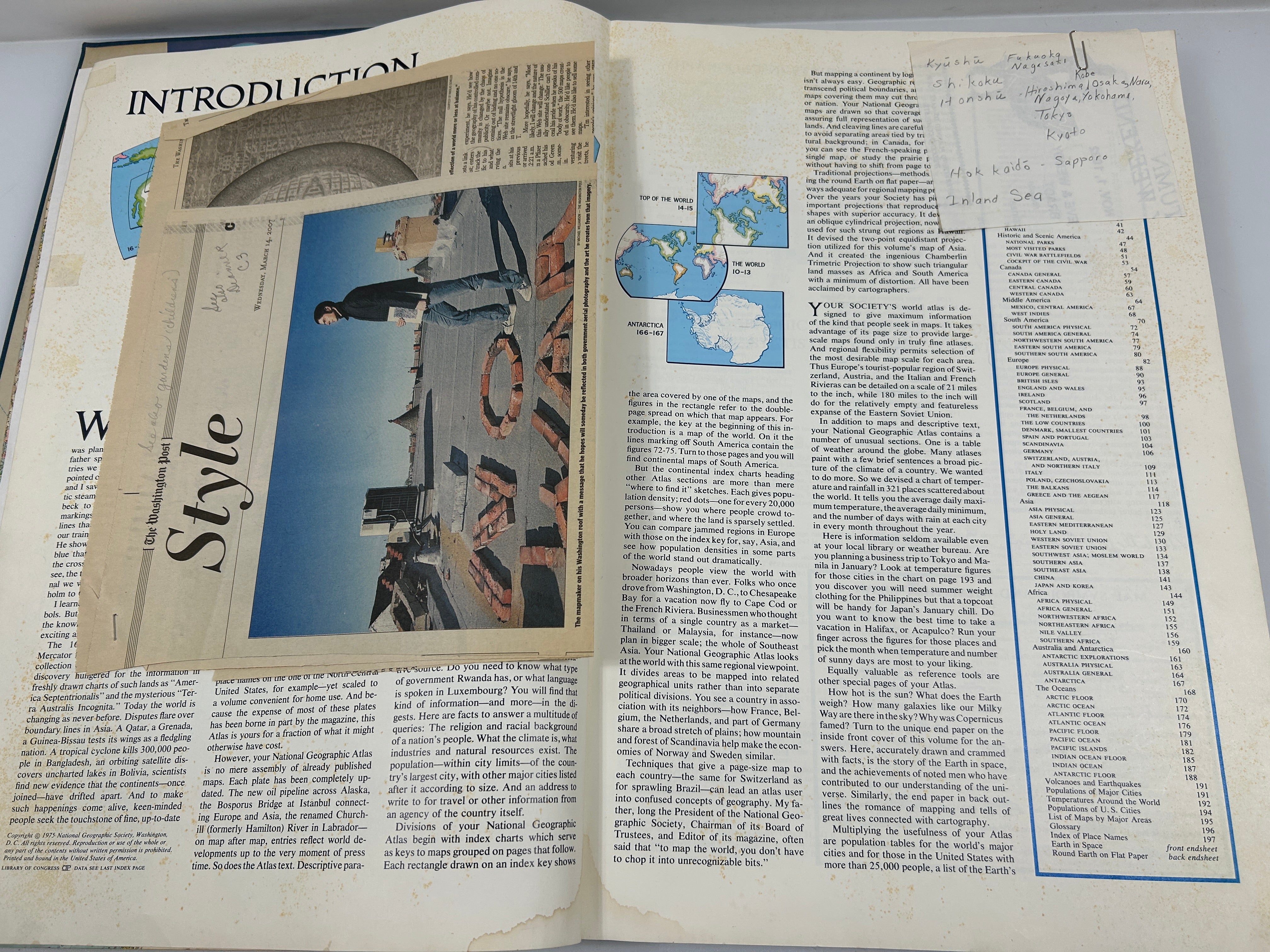 National Geographic Atlas of the World HC Edit Wilbur E. Garrett 1975 HC Signed