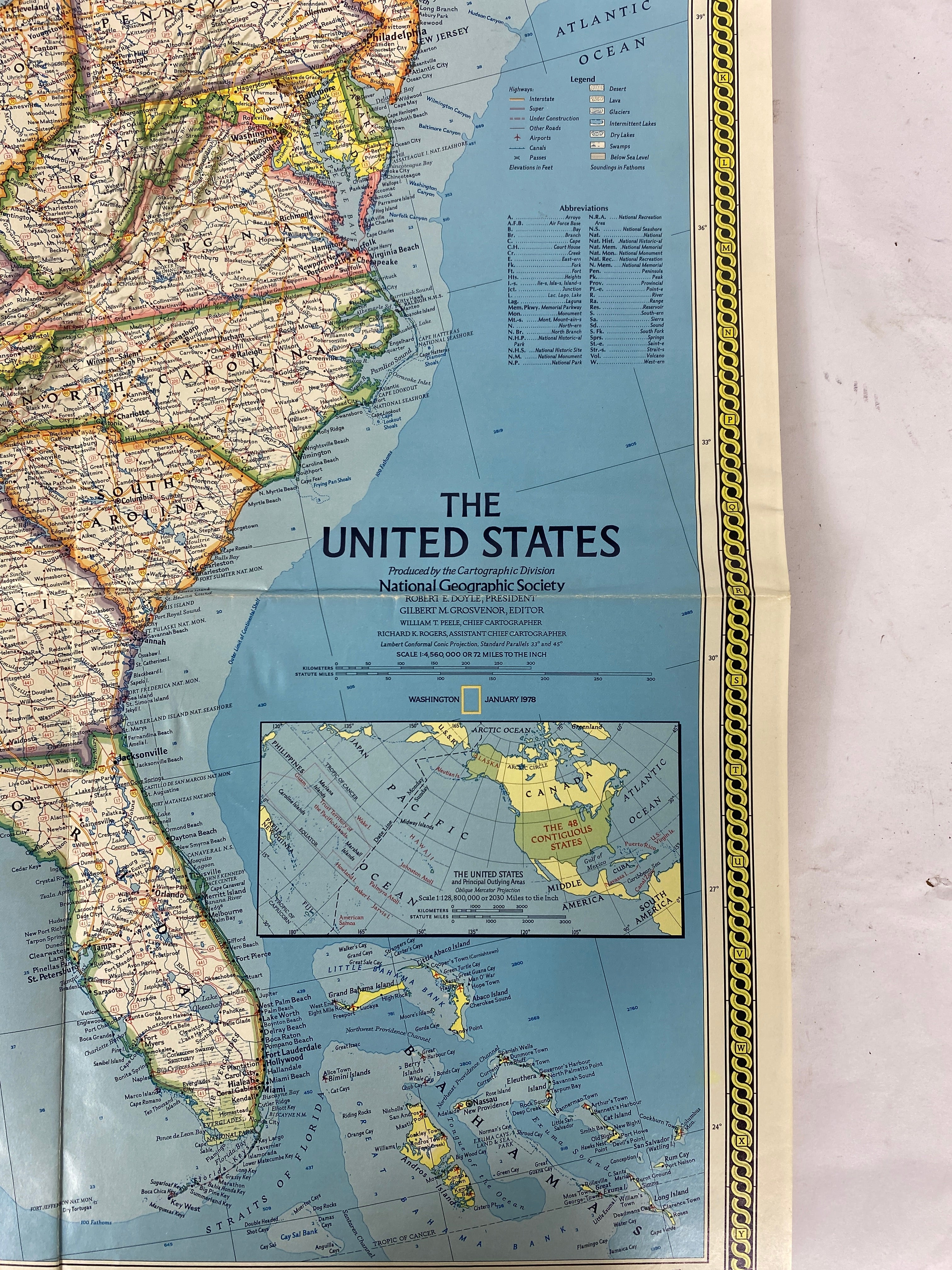 National Geographic Map: Portrait USA/The United States 1978