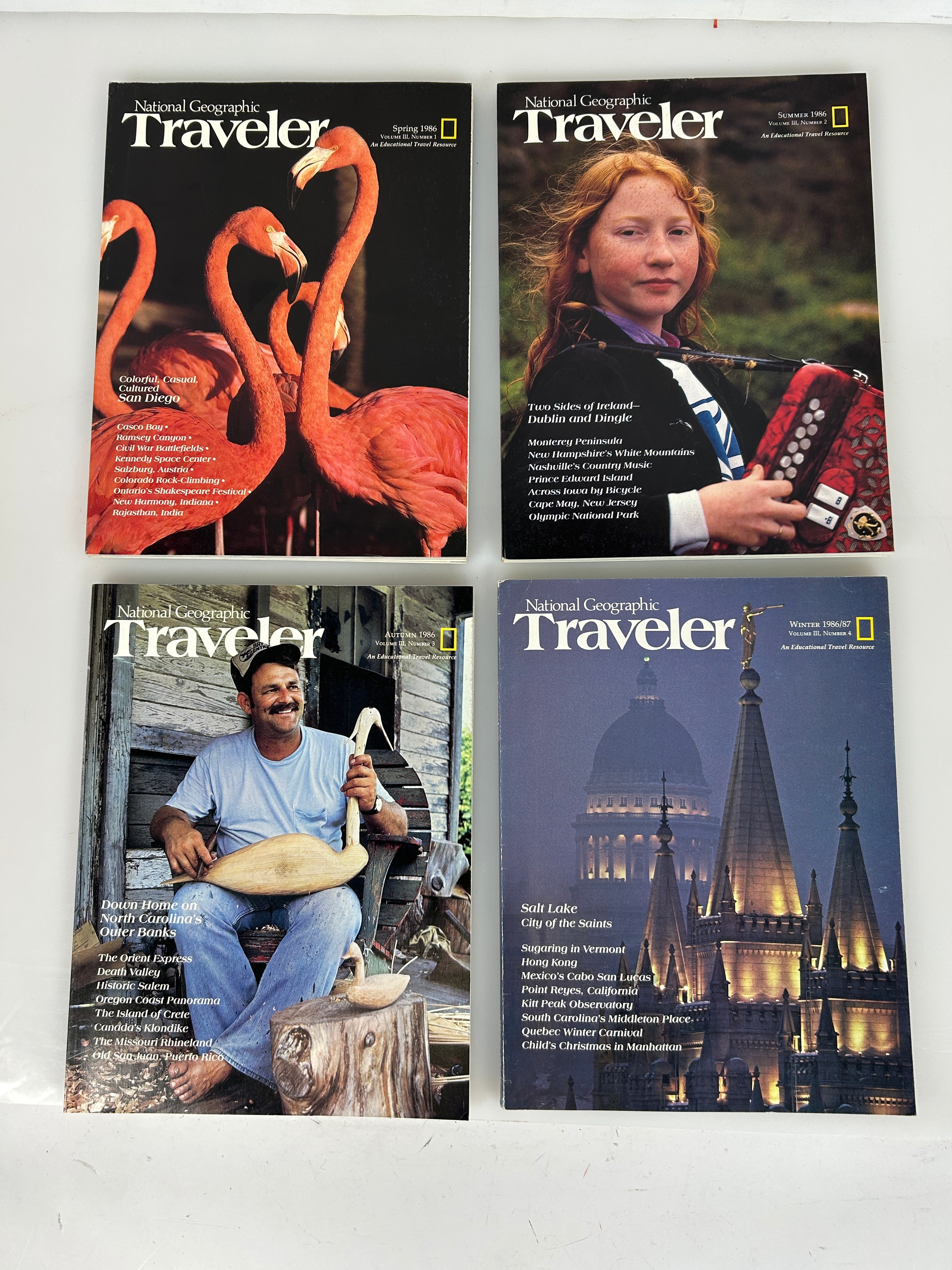 National Geographic Traveler Adventure Magazine 1986 FULL YEAR