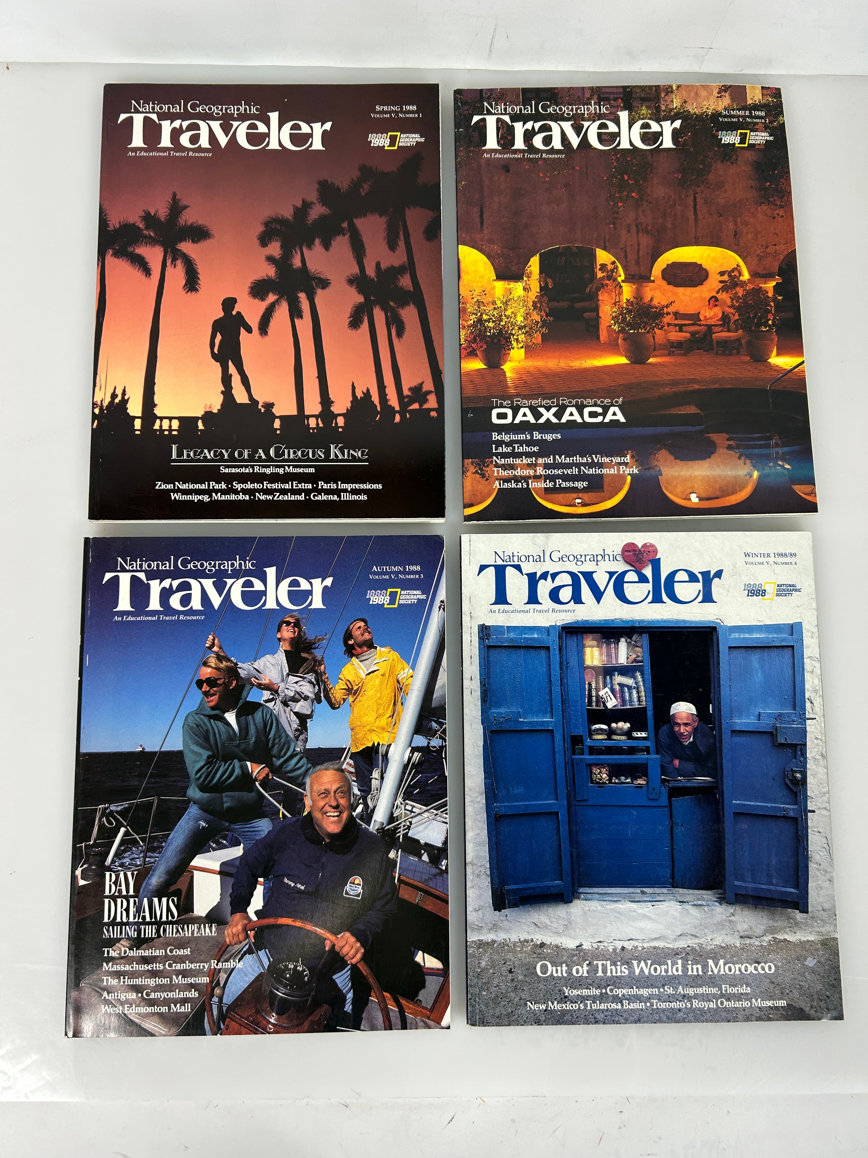 National Geographic Traveler Adventure Magazine 1988 FULL YEAR