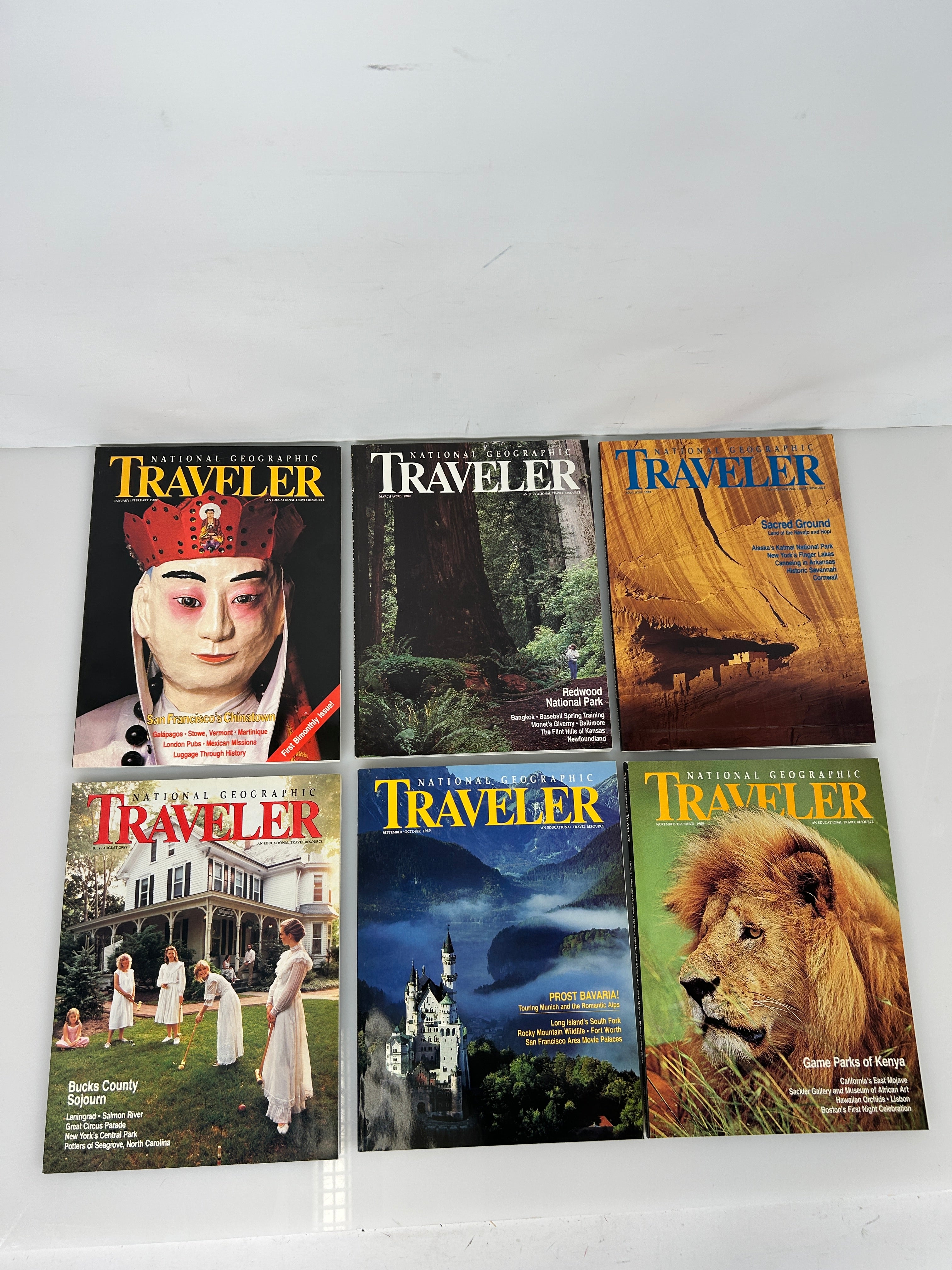 National Geographic Traveler Adventure Magazine 1989 FULL YEAR