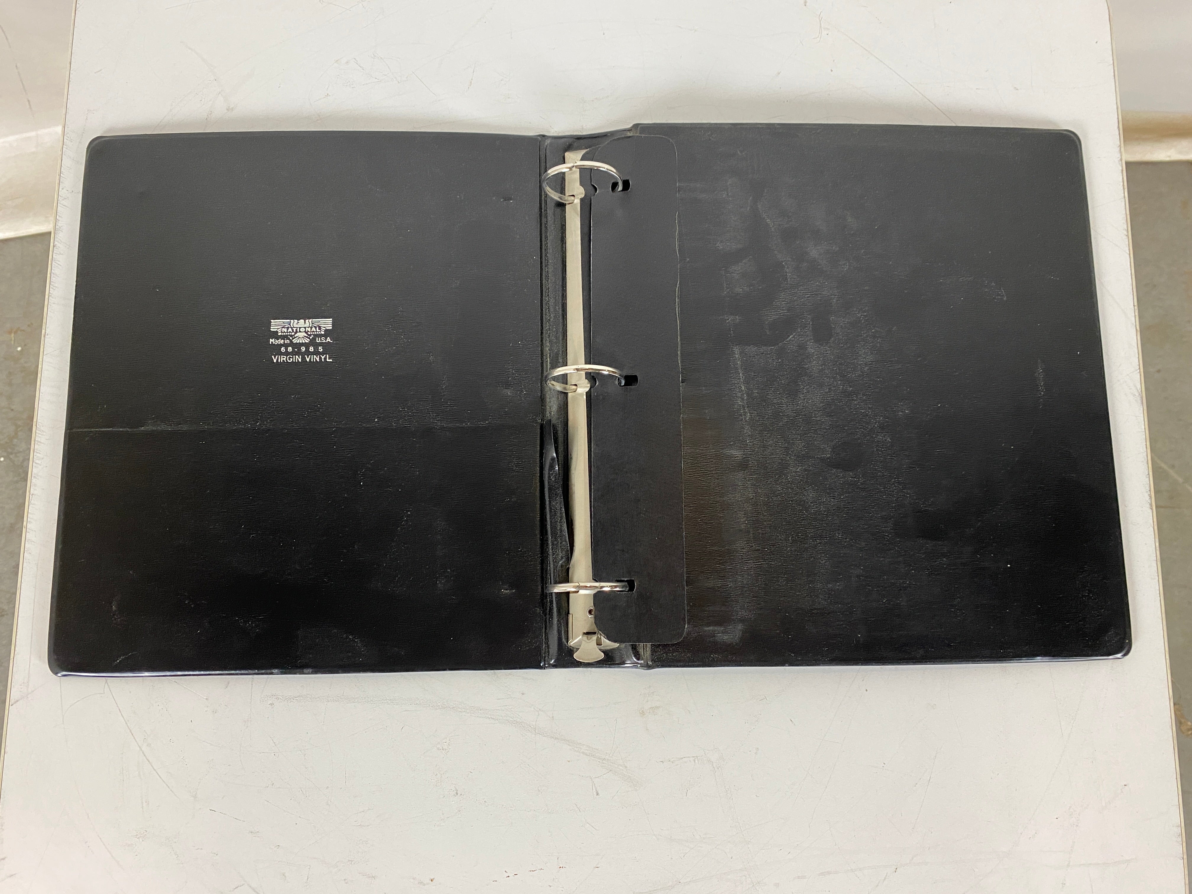 National Vinyl Black 3 Ring Binder W/ Raised MSU Emblem