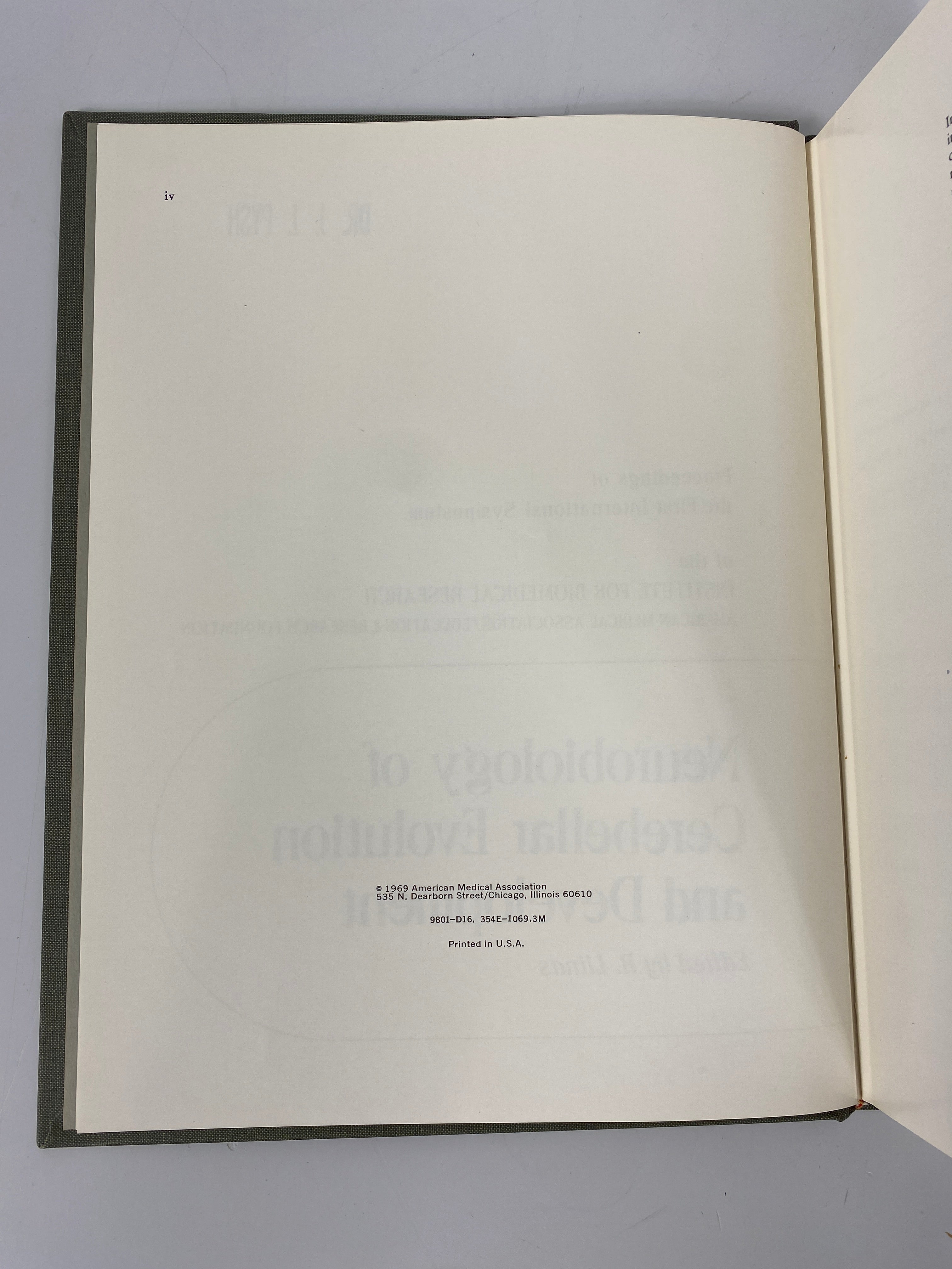 Neurobiology of Cerebellar Evolution and Development 1969 HC Slipcase