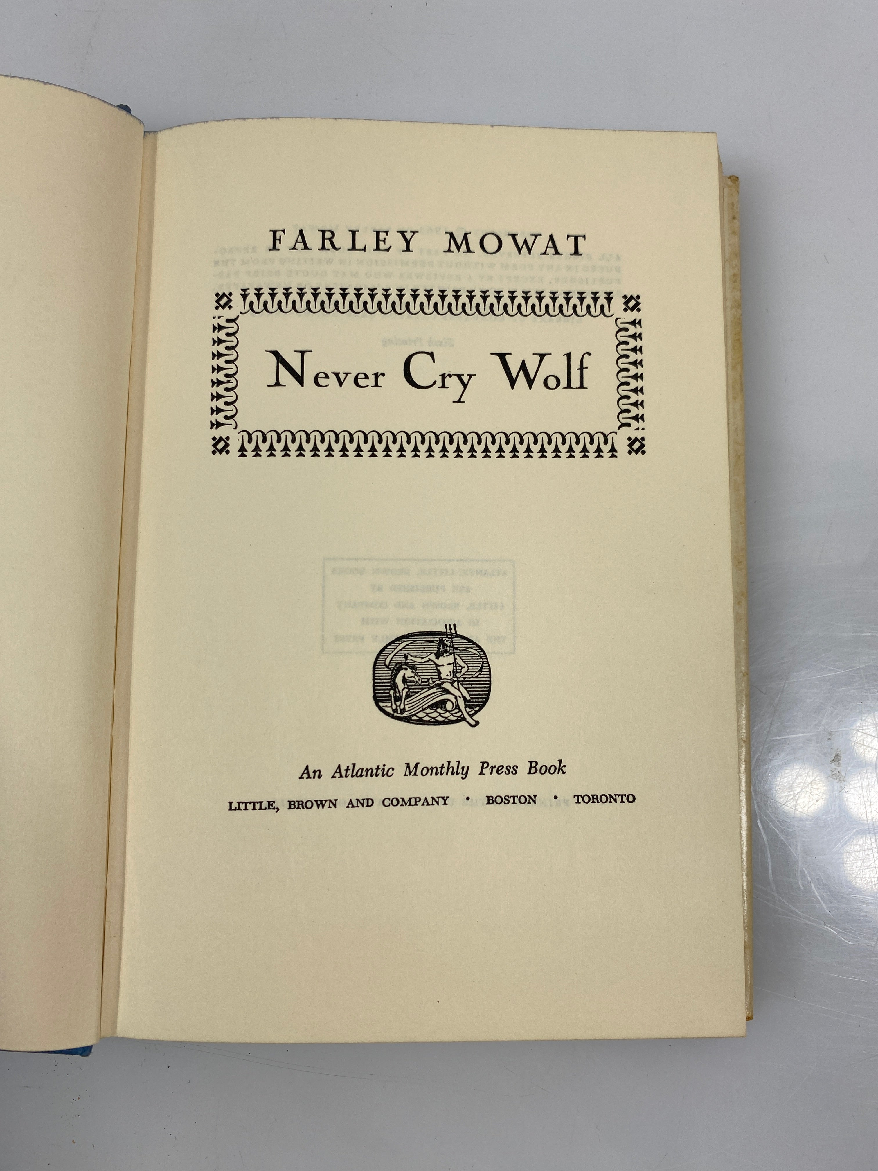 Never Cry Wolf by Mowat 1963 6th Print HCDJ