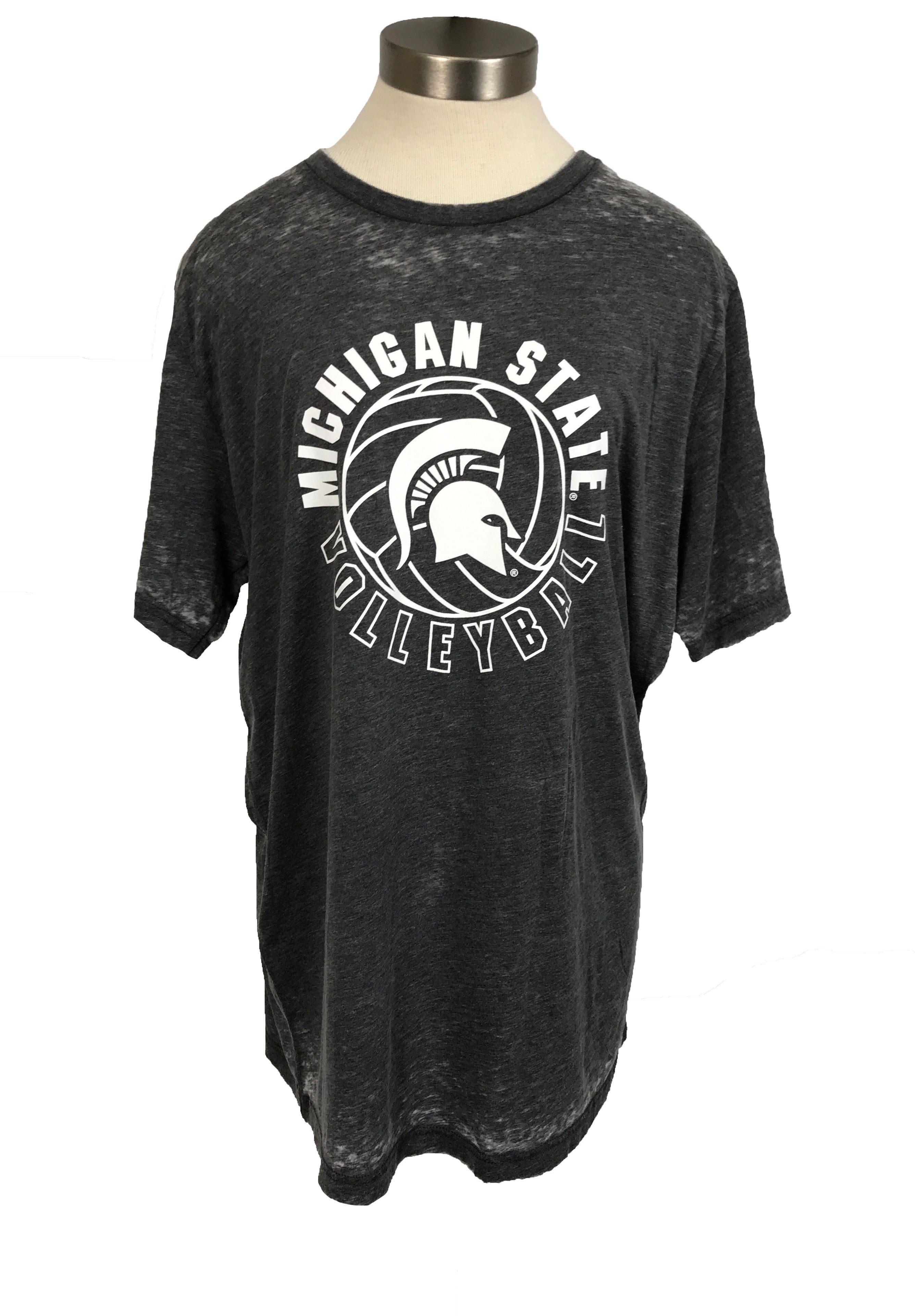 New Gray Distressed MSU Volleyball T-Shirt Women's Size Large