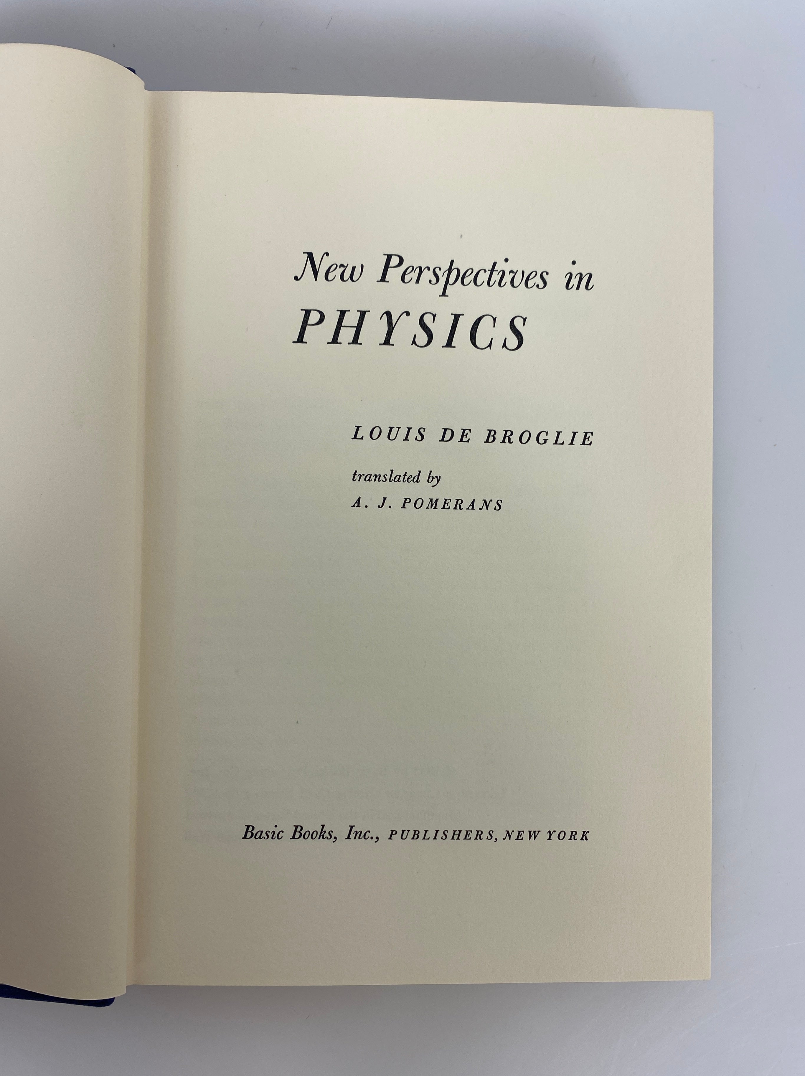 New Perspectives in Physics by Louis de Broglie 1962 HC DJ