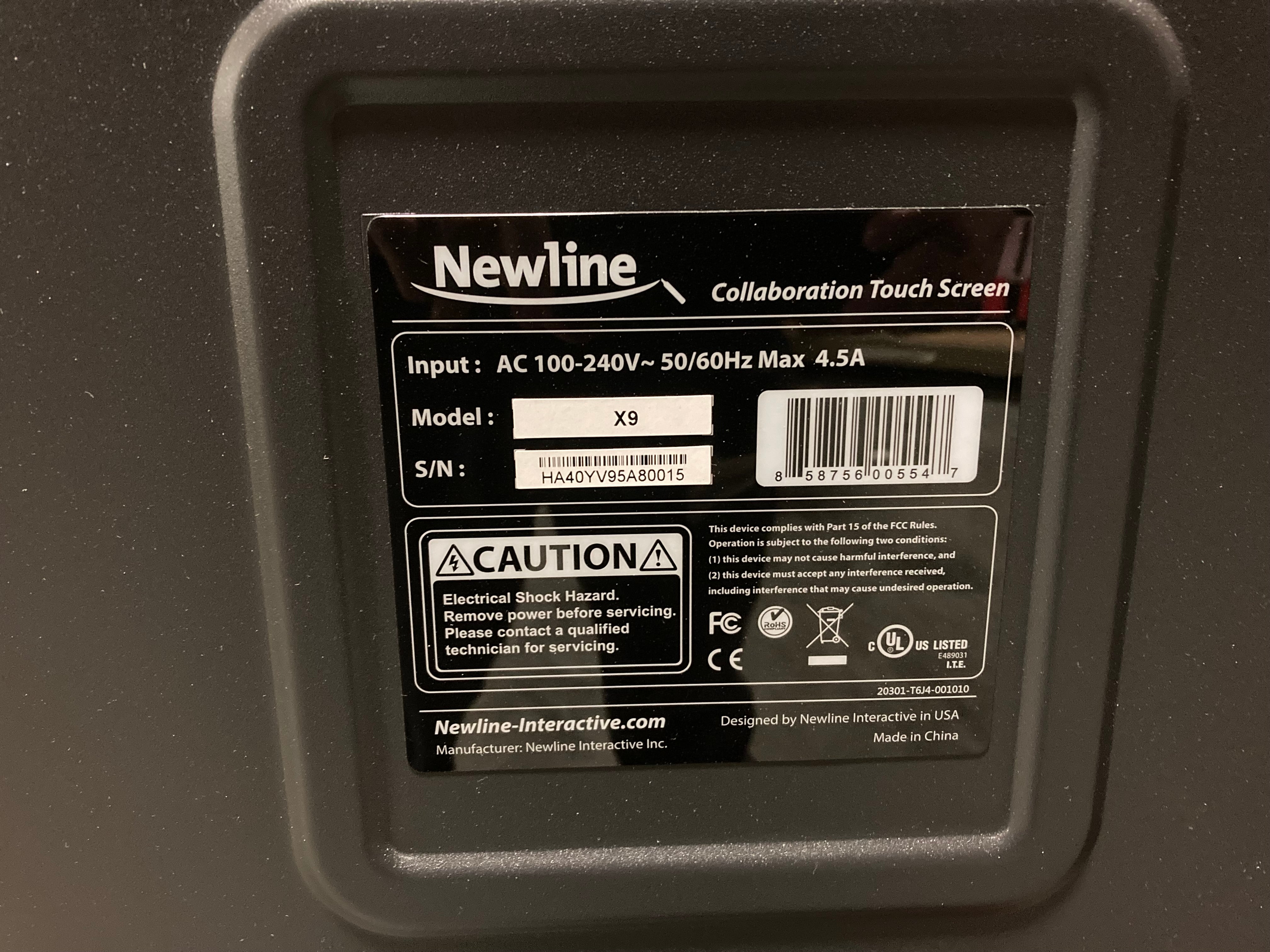 Newline Interactive 86" TruTouch X9 Unified Collaboration System #3 *Scuffed Screen*