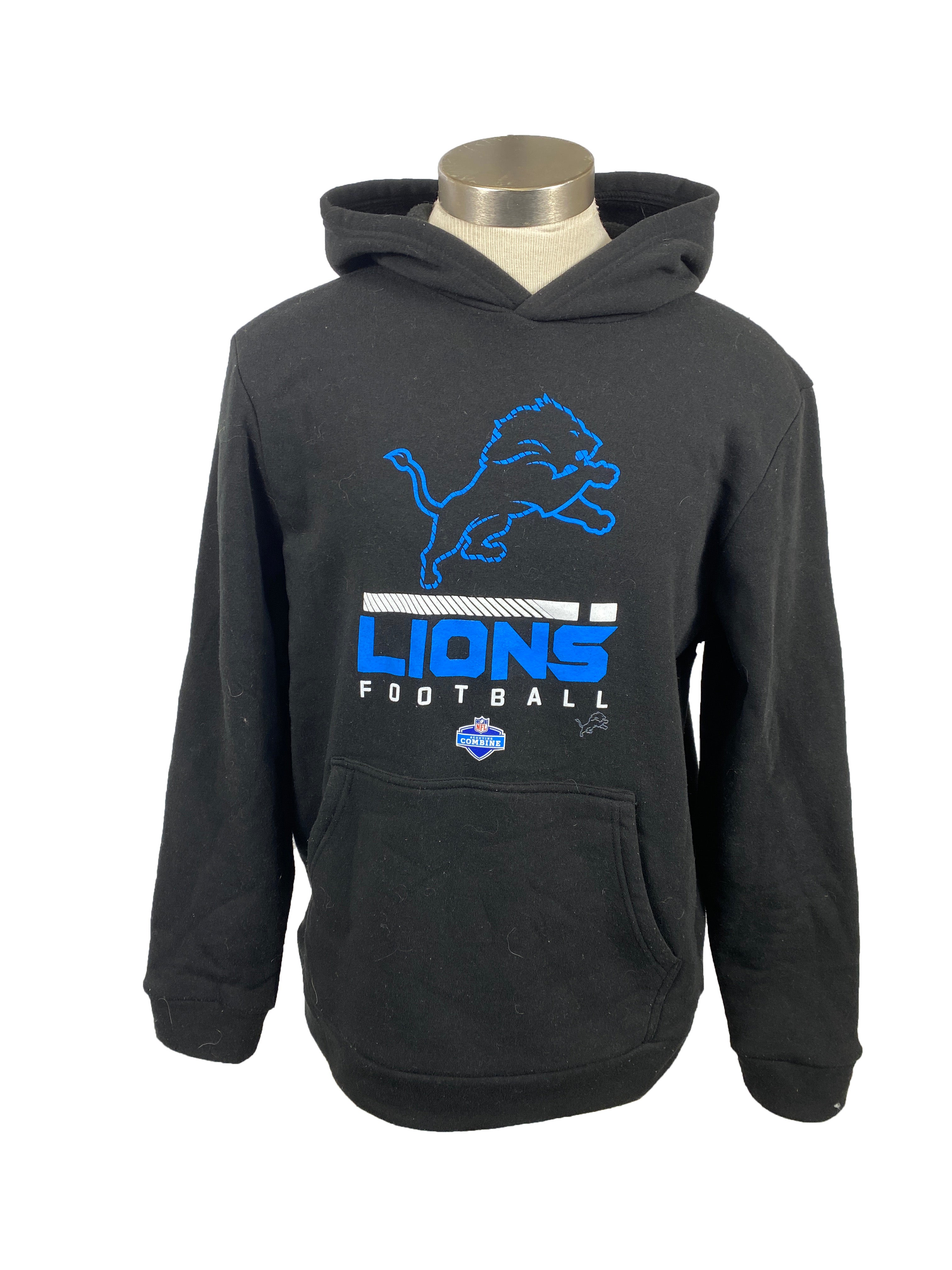 NFL Detroit Lions Black Hoodie Size Men's L