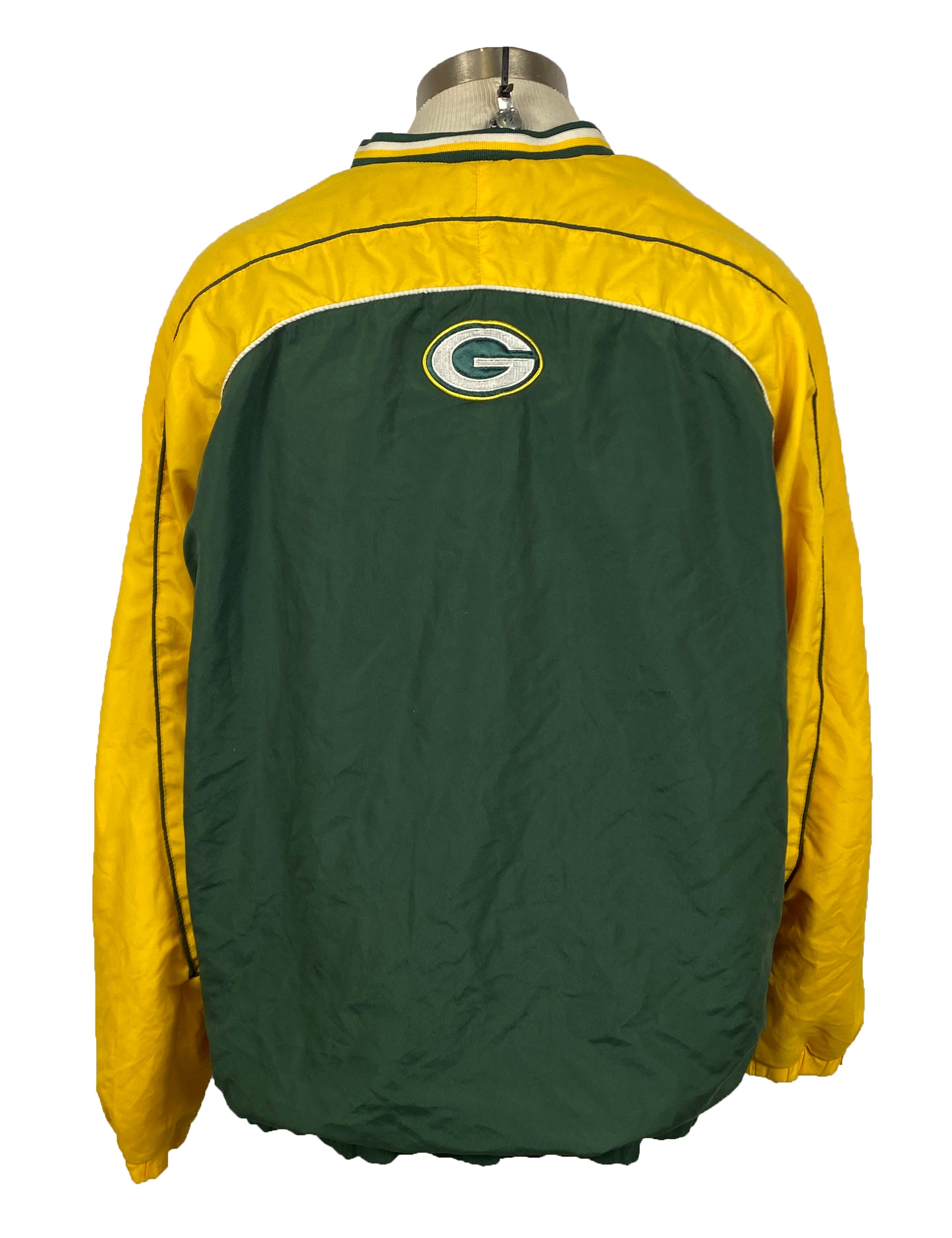 NFL Green Bay Packers Green and Yellow Windbreaker Men's Size XL
