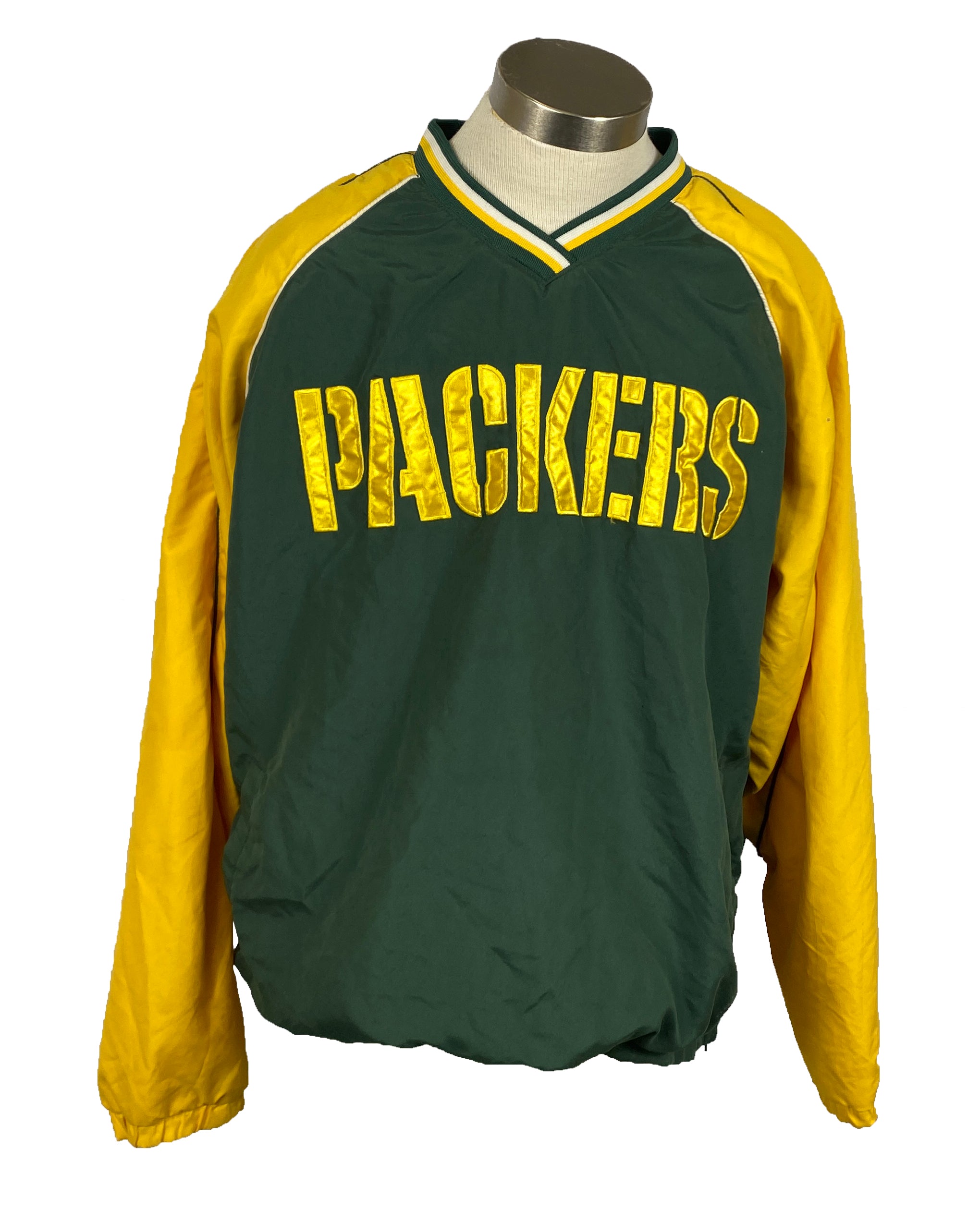 NFL Green Bay Packers Green and Yellow Windbreaker Men's Size XL