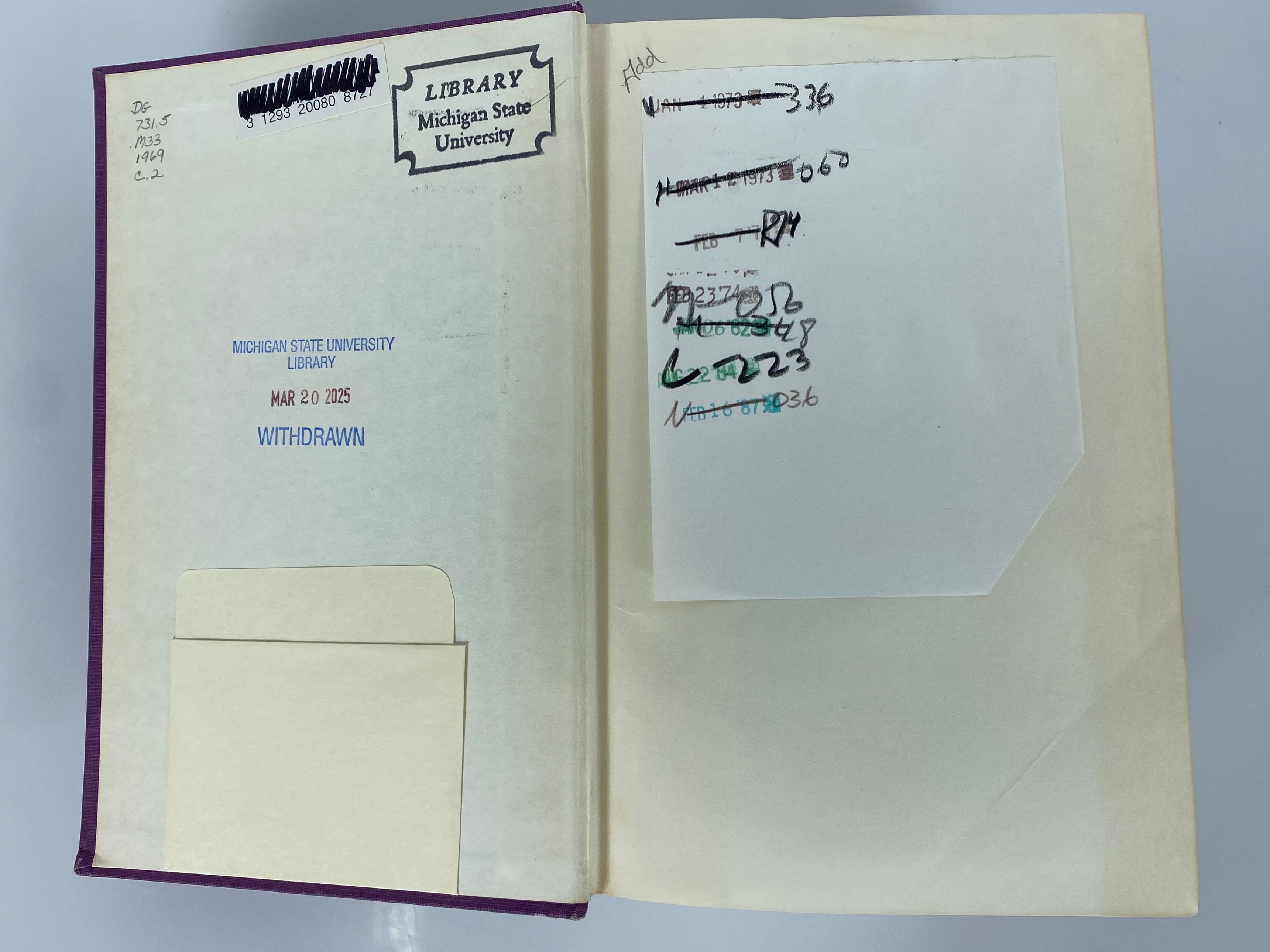 Niccolo Machiavelli and the USA by Anthony Pansini 1969 Ex-Library HC