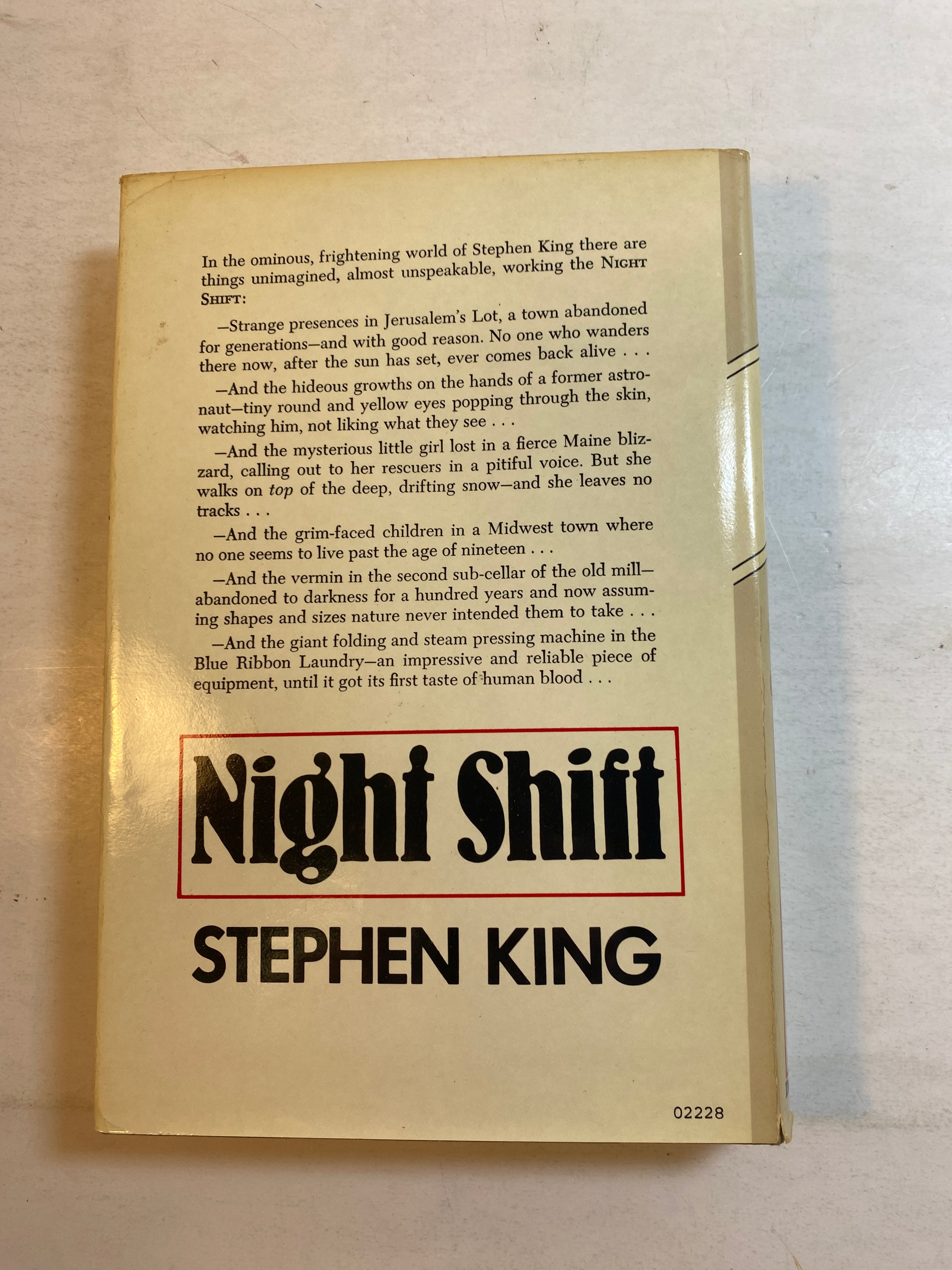 Night Shift Stephen King HCDJ 1978 Book Club Edition