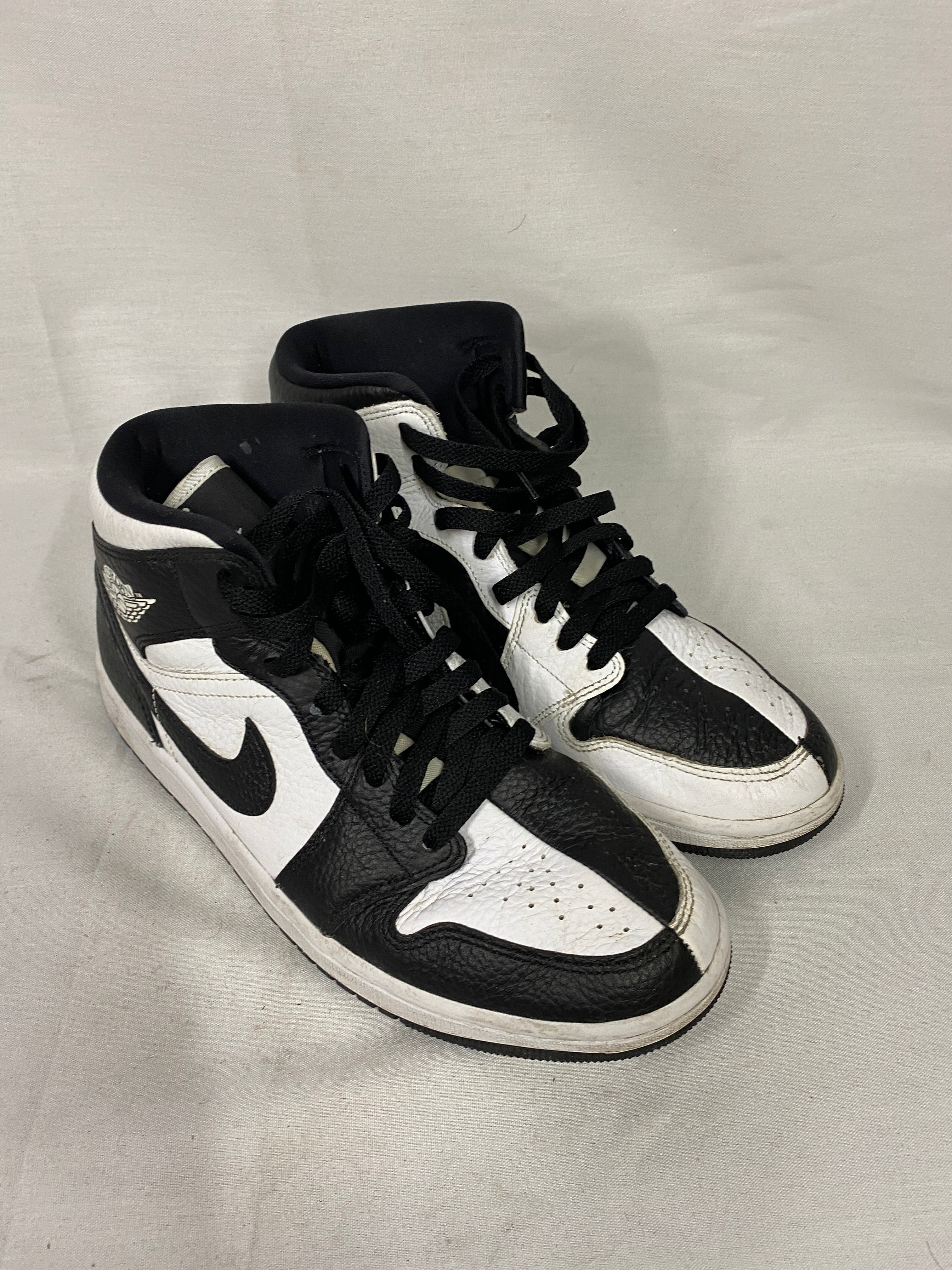 Nike Air Jordan 1 Mid "Homage" Sneakers in Black and White Split Panda Women's Size 10