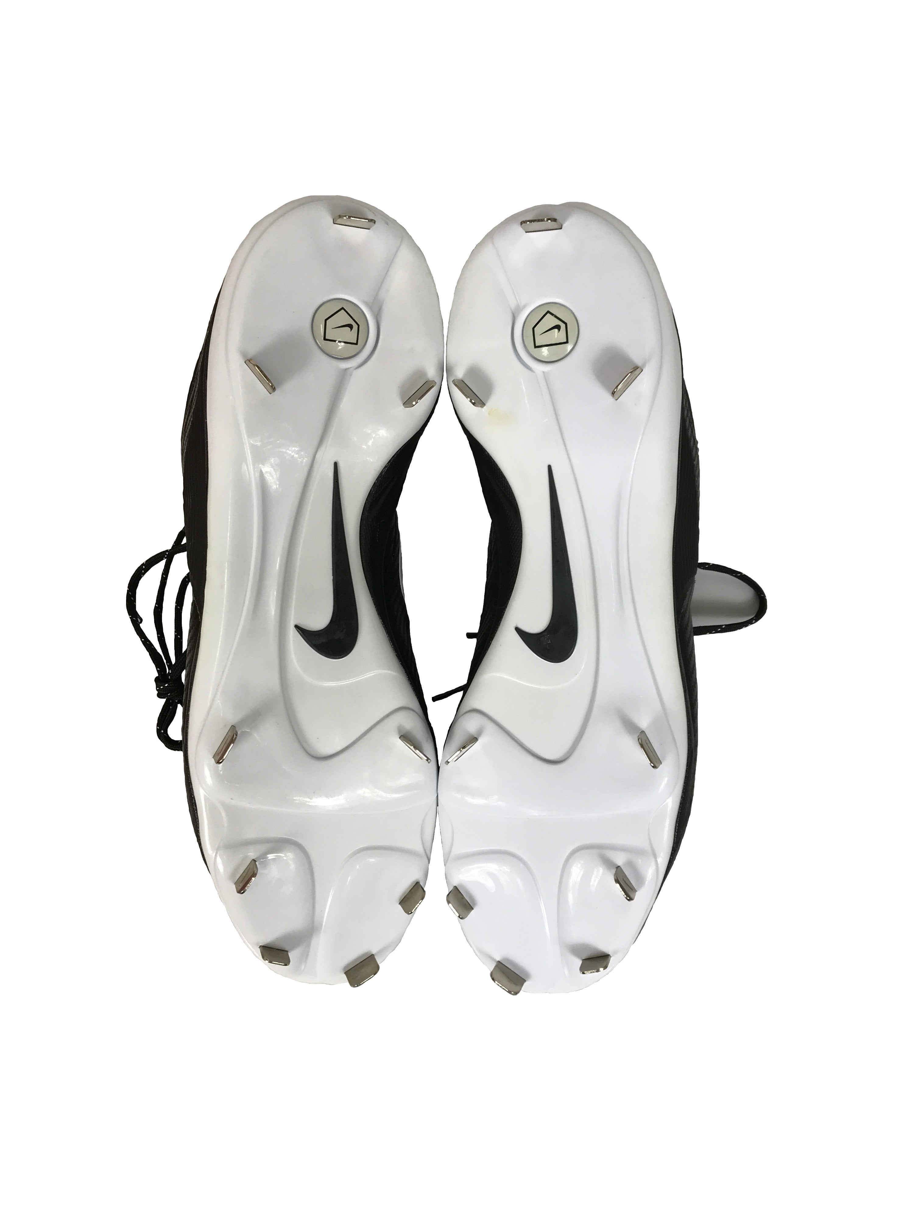Nike Air MVP Pro Metal 2 Black and White Baseball Cleats Men's Size 16