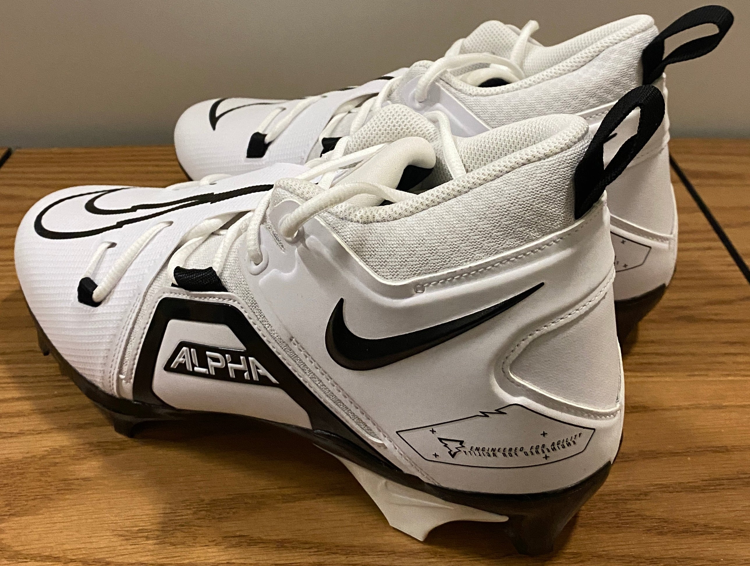 Nike Alpha Menace Pro 3 Football Cleats Size 13 (White)