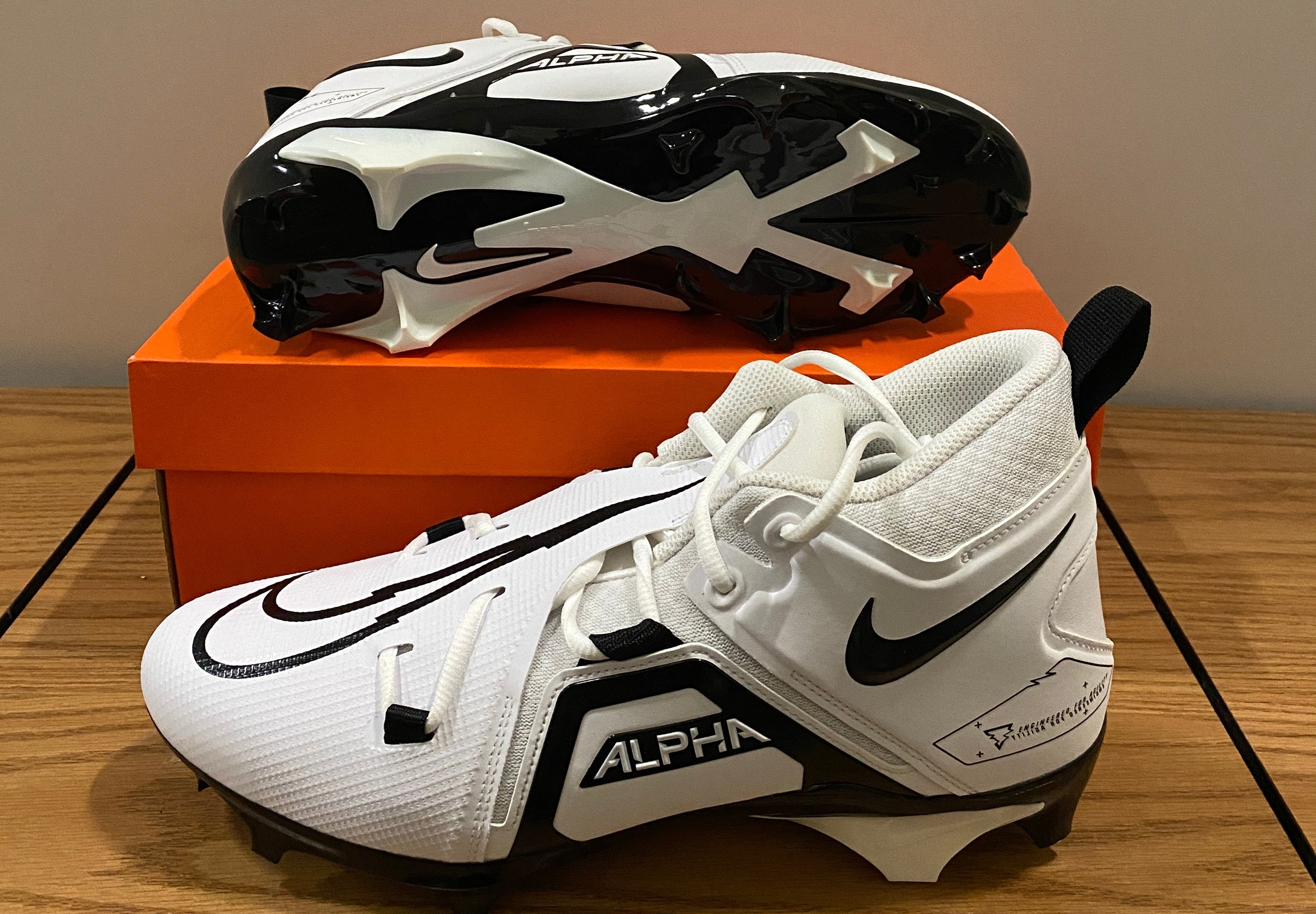 Nike Alpha Menace Pro 3 Football Cleats Size 13 (White)