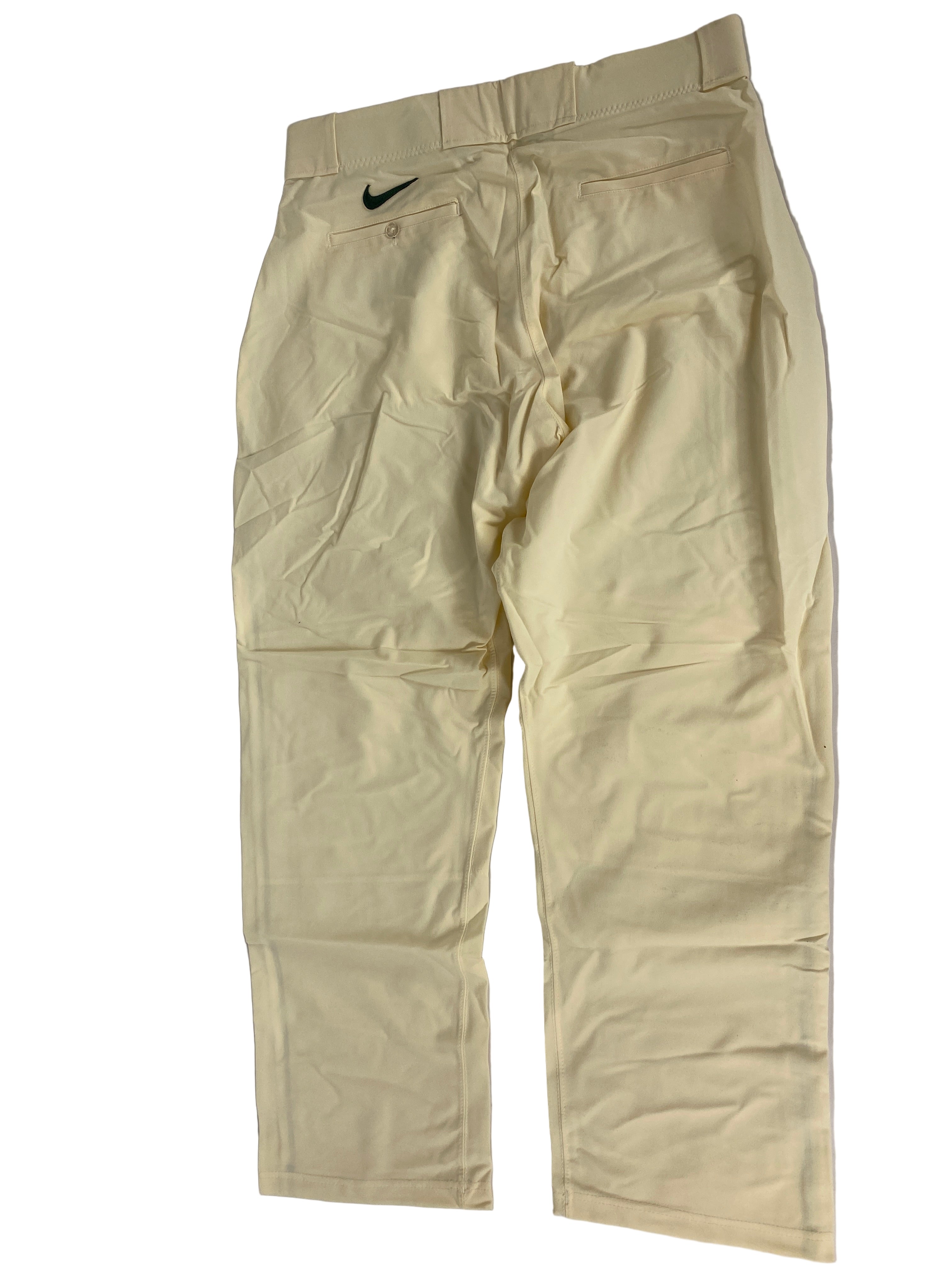 Nike Beige Baseball Green Stripe Baseball Game Pant Men’s Size X-Small L34