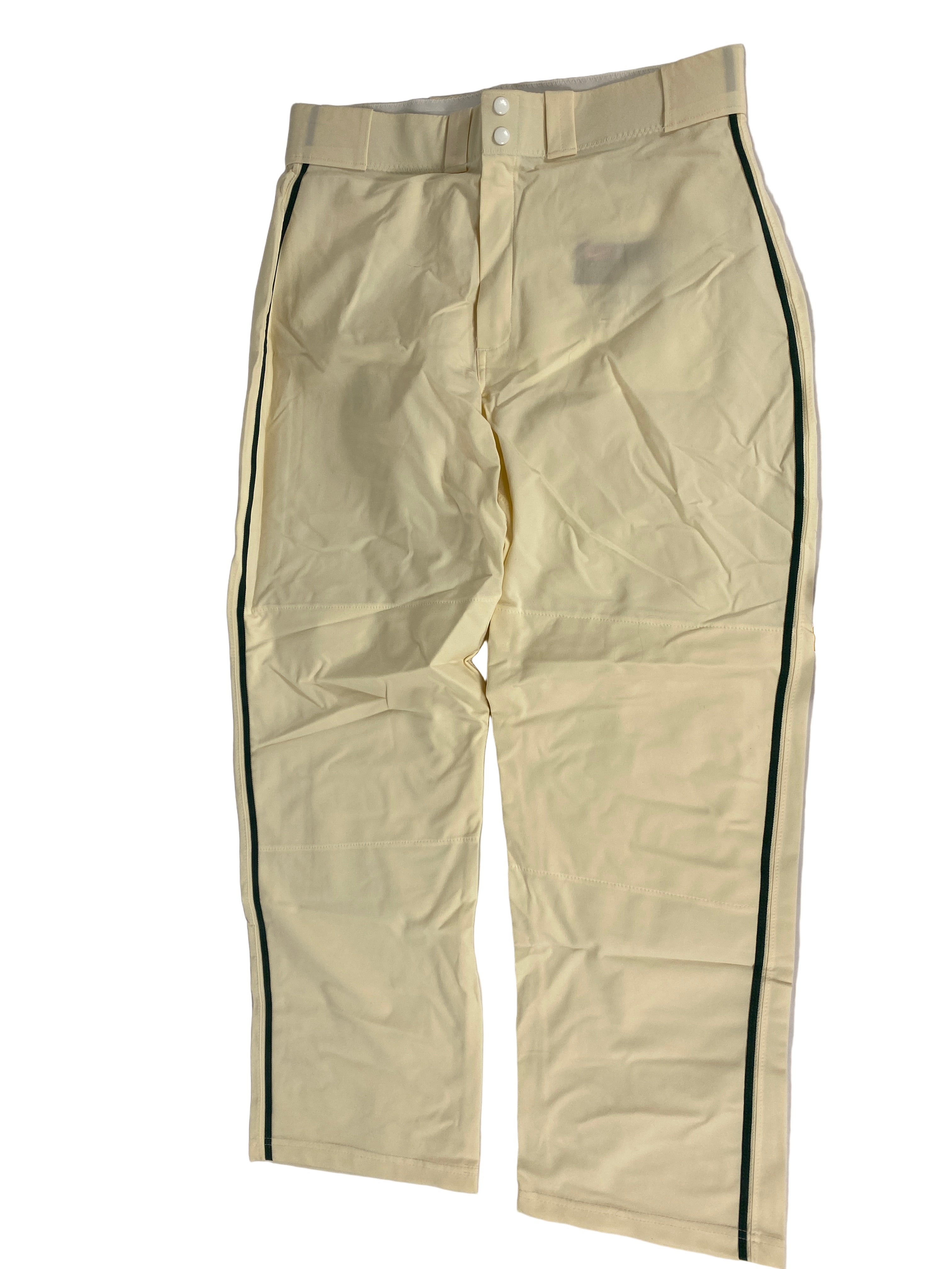 Nike Beige Baseball Green Stripe Baseball Game Pant Men’s Size X-Small L34