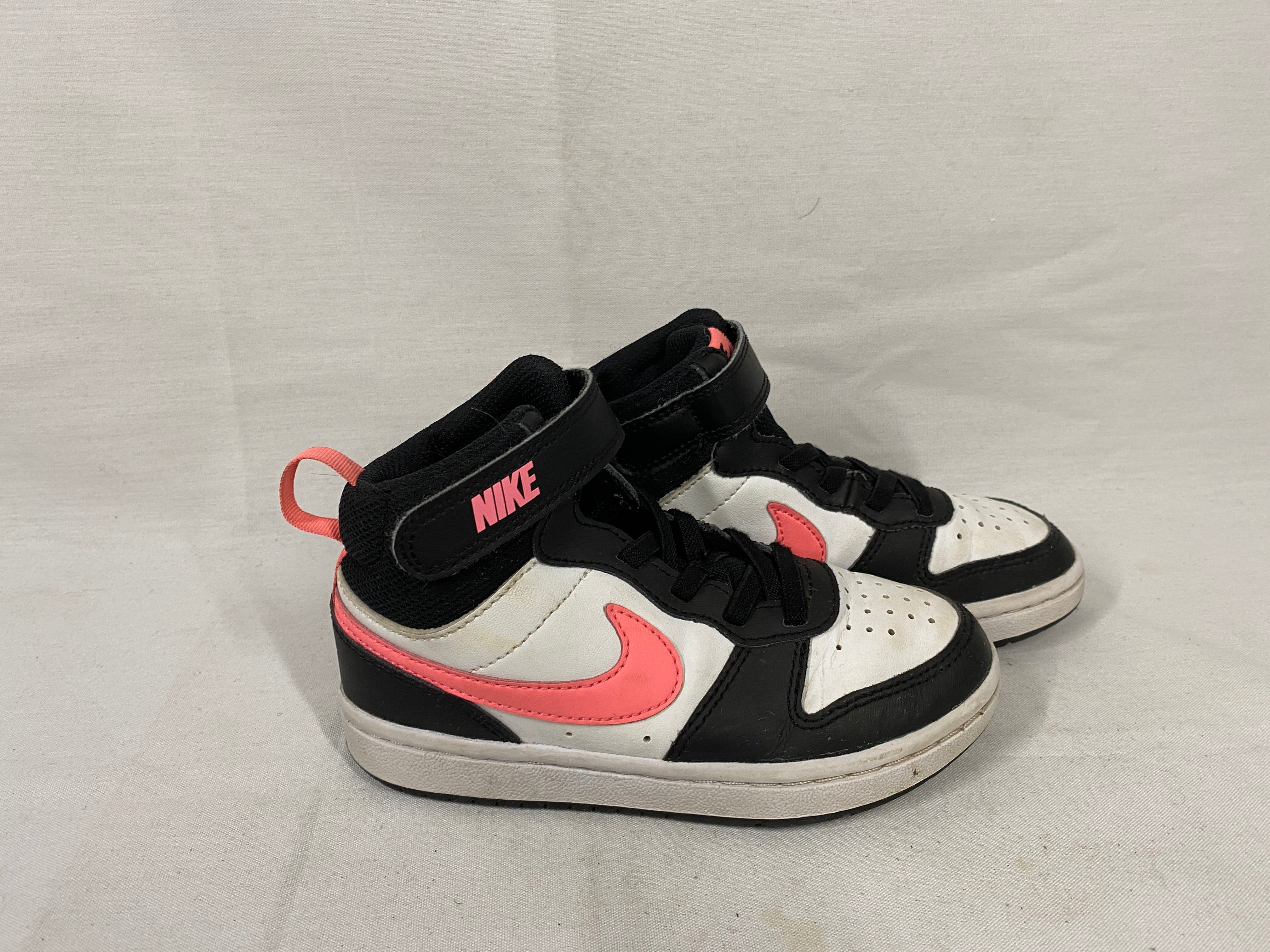 Nike Court Borough Mid 2 GS Black, White, and Pink Youth Size 11C