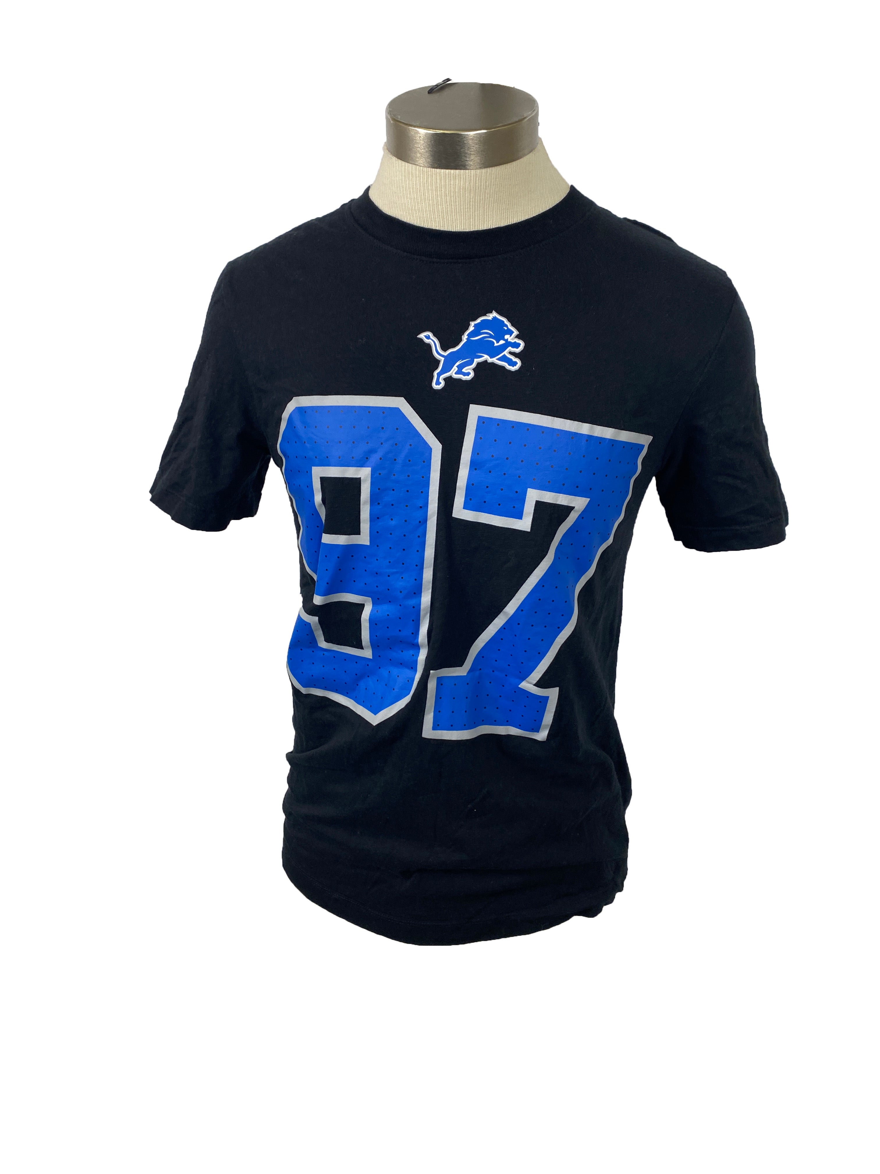 Nike Detroit Lions Aiden Hutchinson Black Jersy T-Shirt Men's Size S