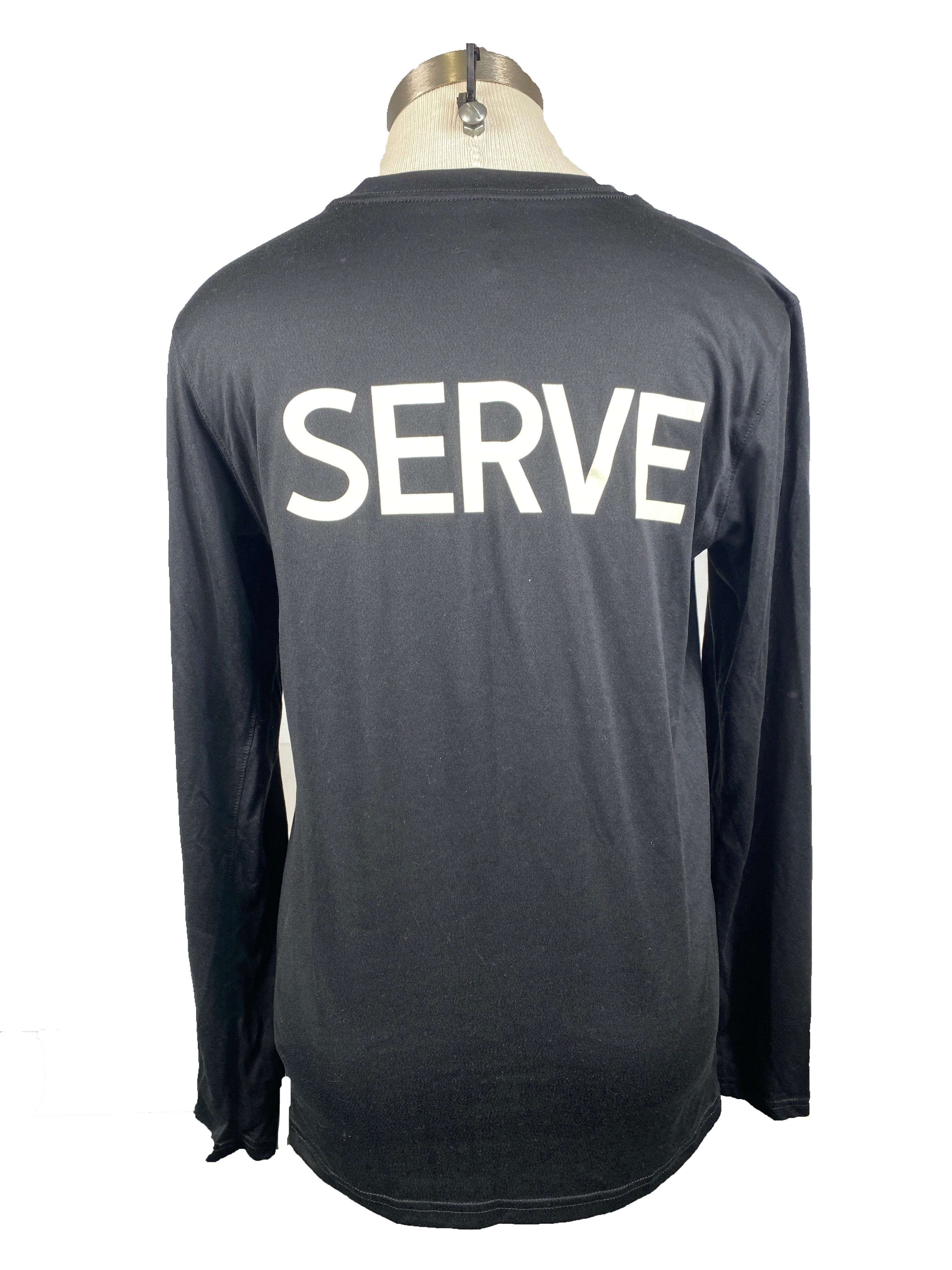 Nike Dri-Fit Black "SERVE" Long Sleeve Shirt Men's Size S