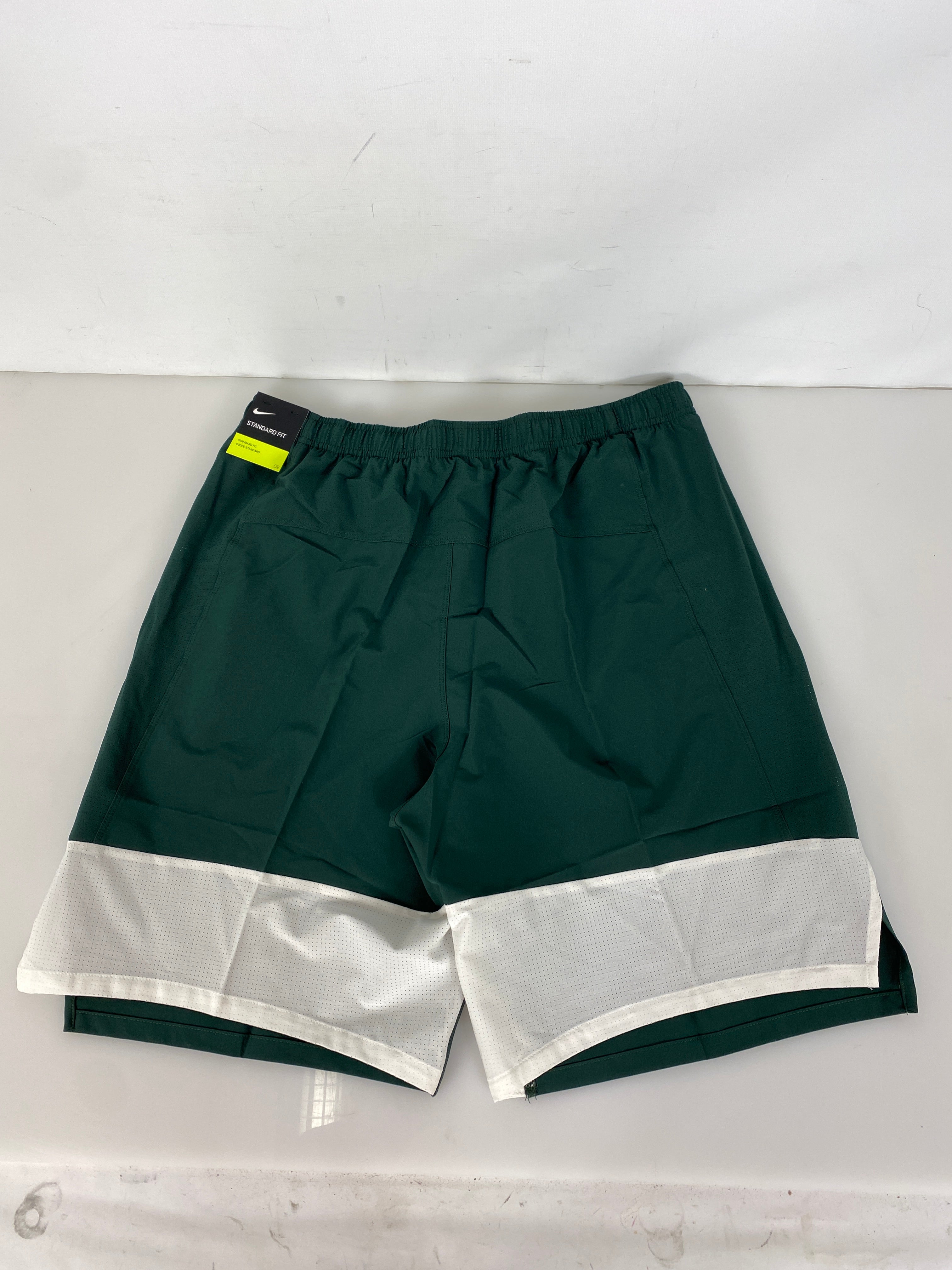 Nike Dri-fit Flex Green and White Workout Shorts Men's Size S *NEW*