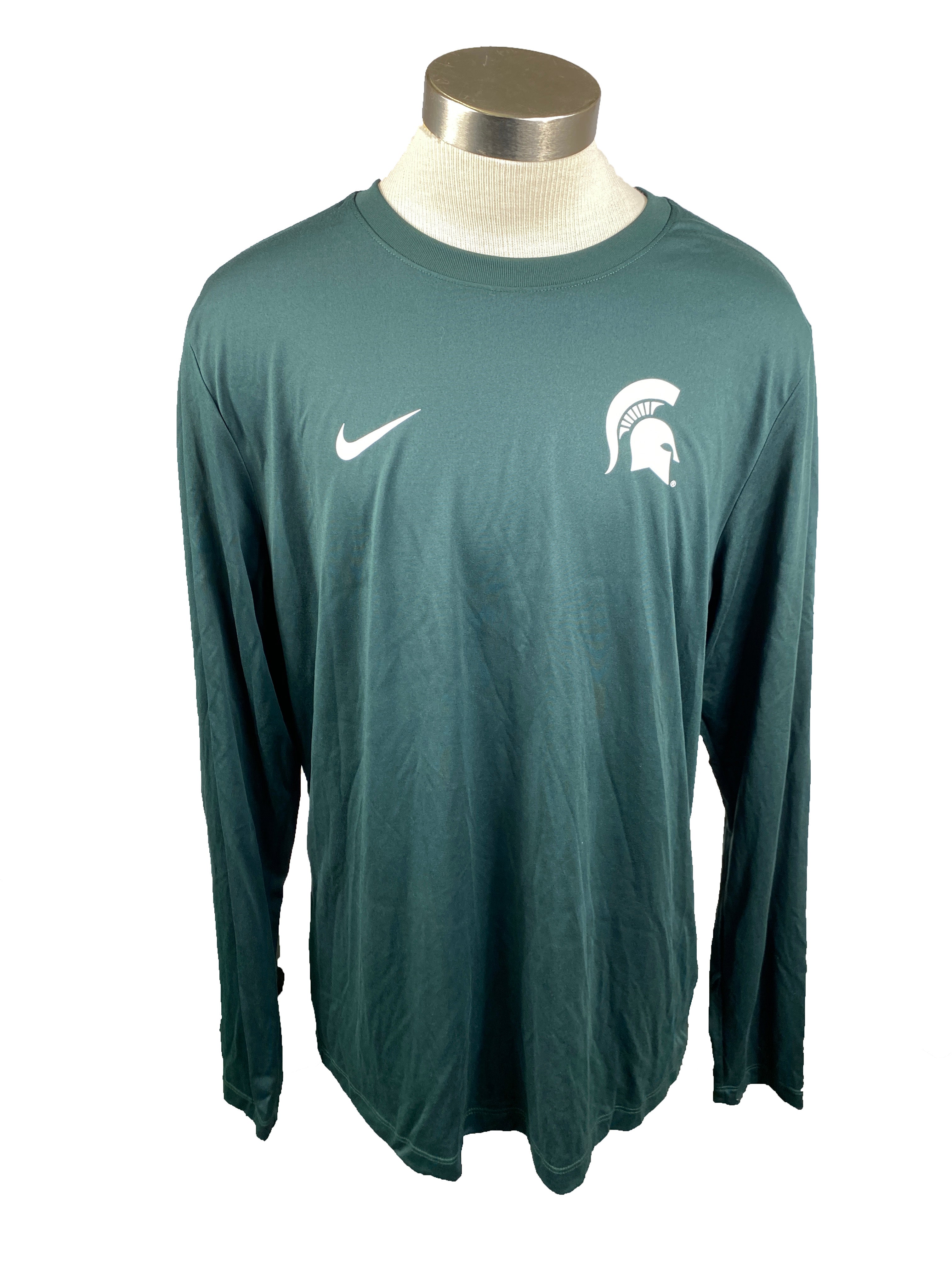Nike Dri-Fit Green "SERVE GROW HONOR" Long Sleeve Shirt Men's Size S