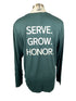 Nike Dri-Fit Green "SERVE GROW HONOR" Long Sleeve Shirt Men's Size XL
