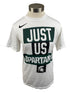 Nike Dri-Fit White Just Us Spartans Short Sleeve T-Shirt Unisex Size S *New*