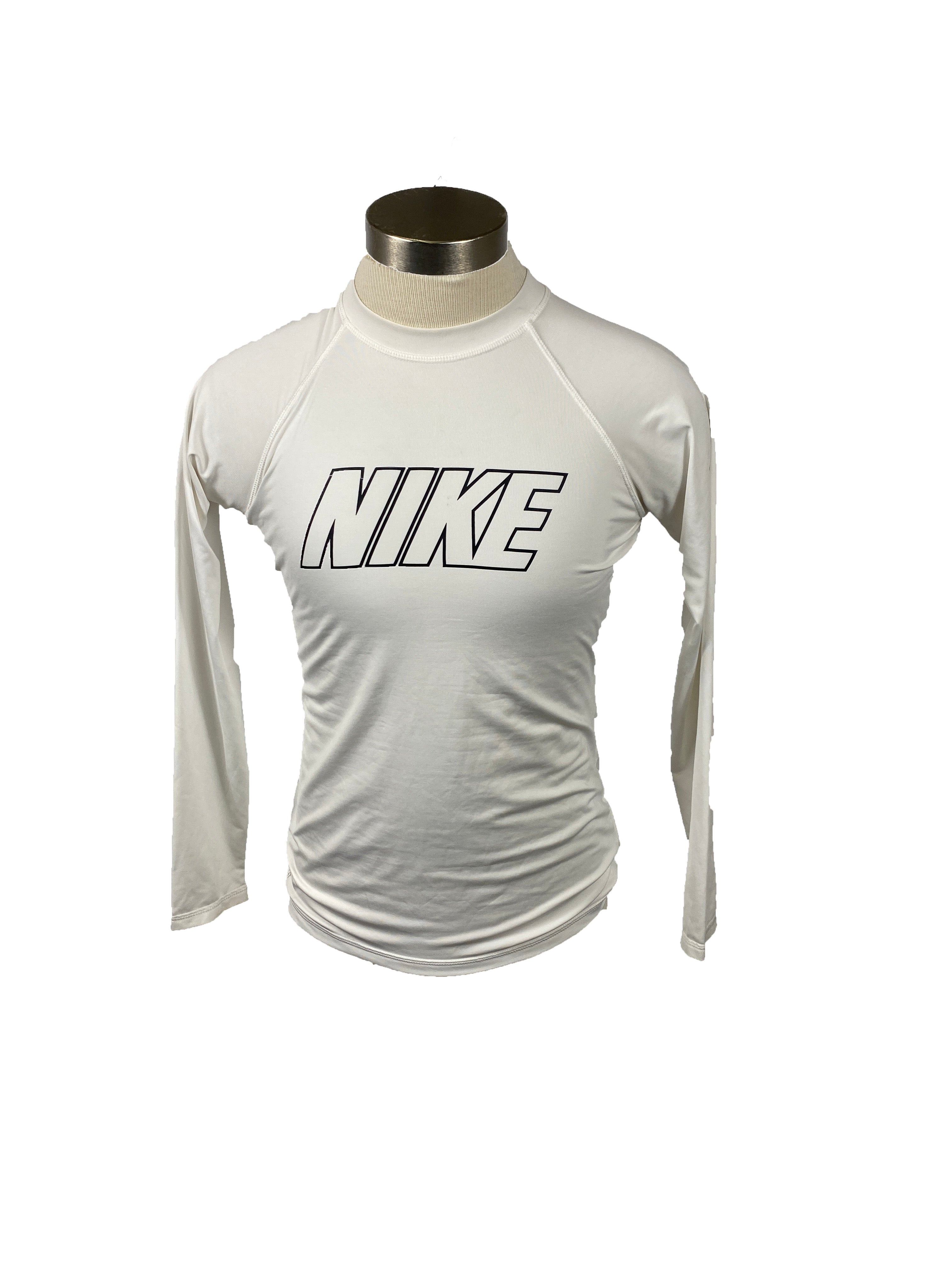 Nike Dri-Fit White Long Sleeve Swim Shirt Men's Size M