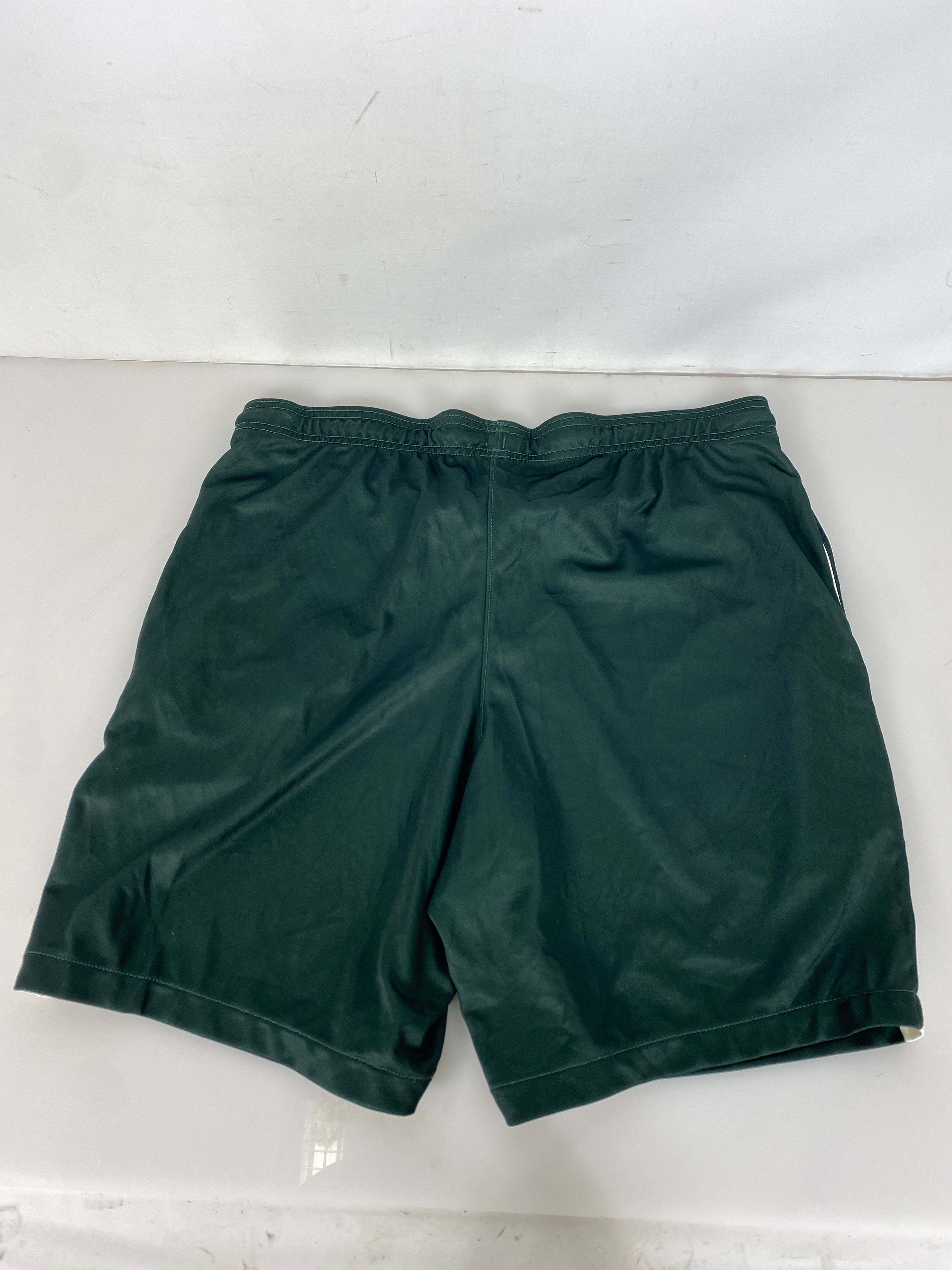 Nike Green and White Michigan State Workout Shorts Size L