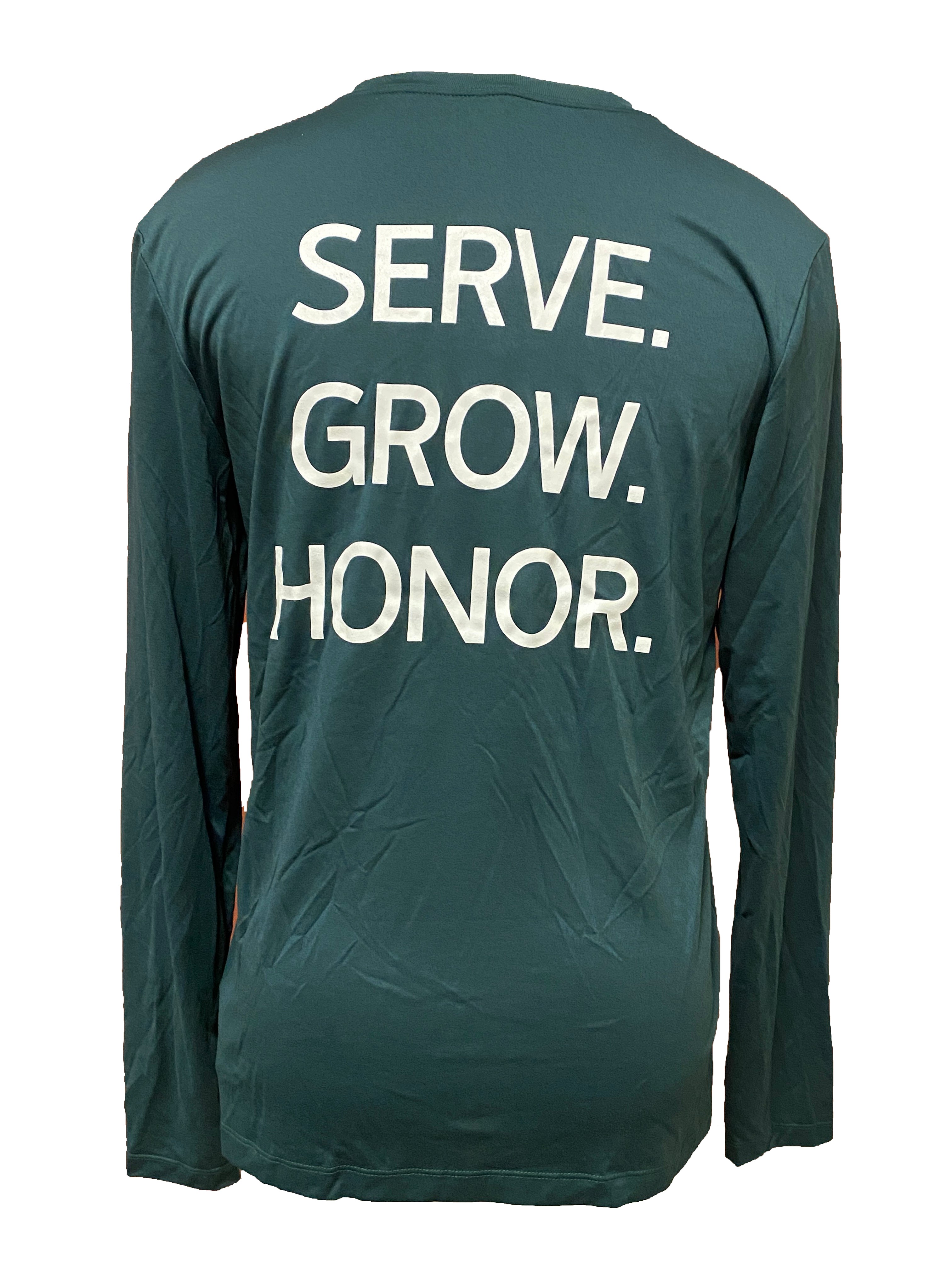 Nike Green Dri-Fit Michigan State Long Sleeve T-Shirt "Serve. Grow. Honor." Men's Size S