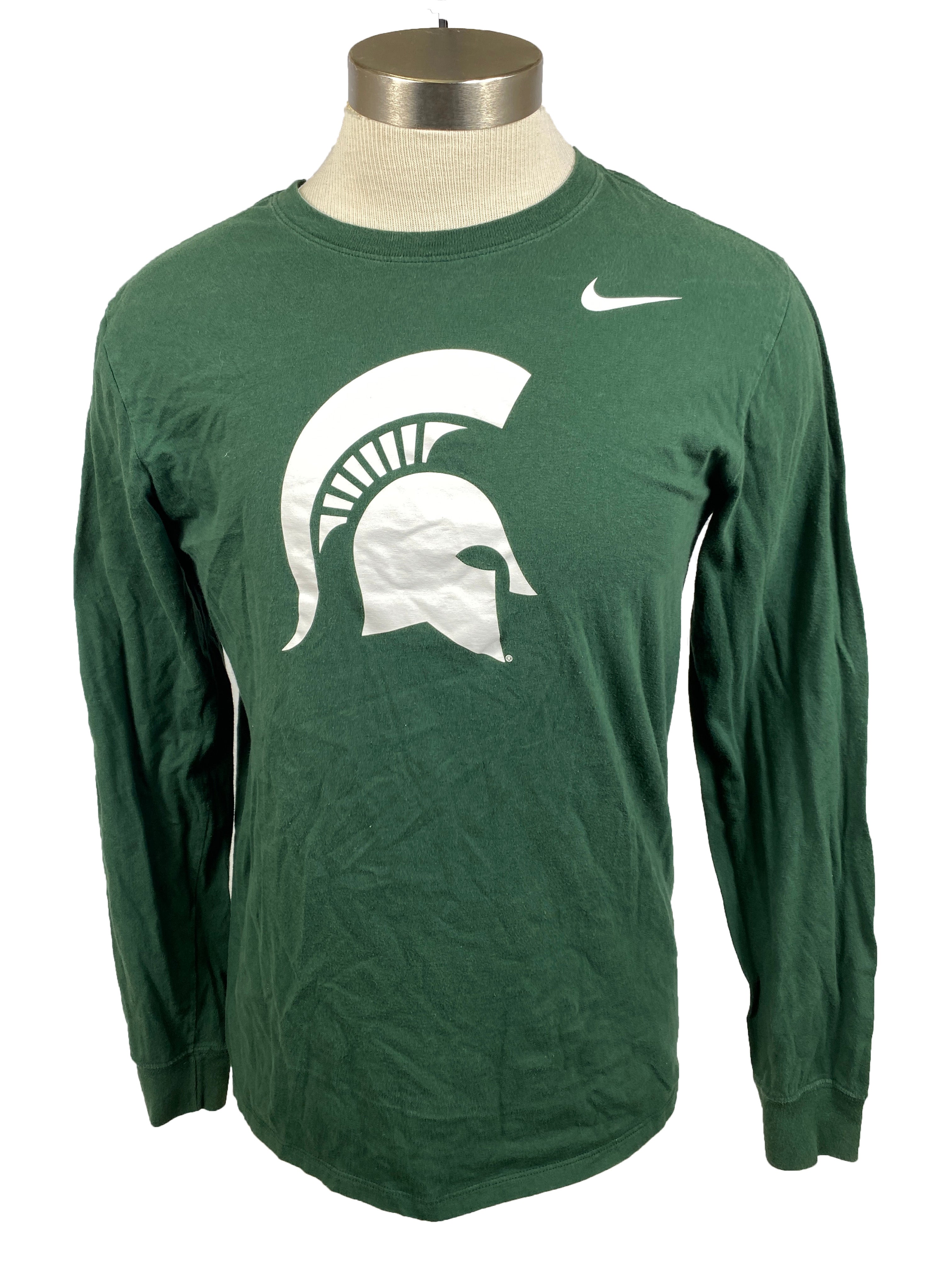 Nike Green Michigan State Long Sleeve T-Shirt Unisex Size M