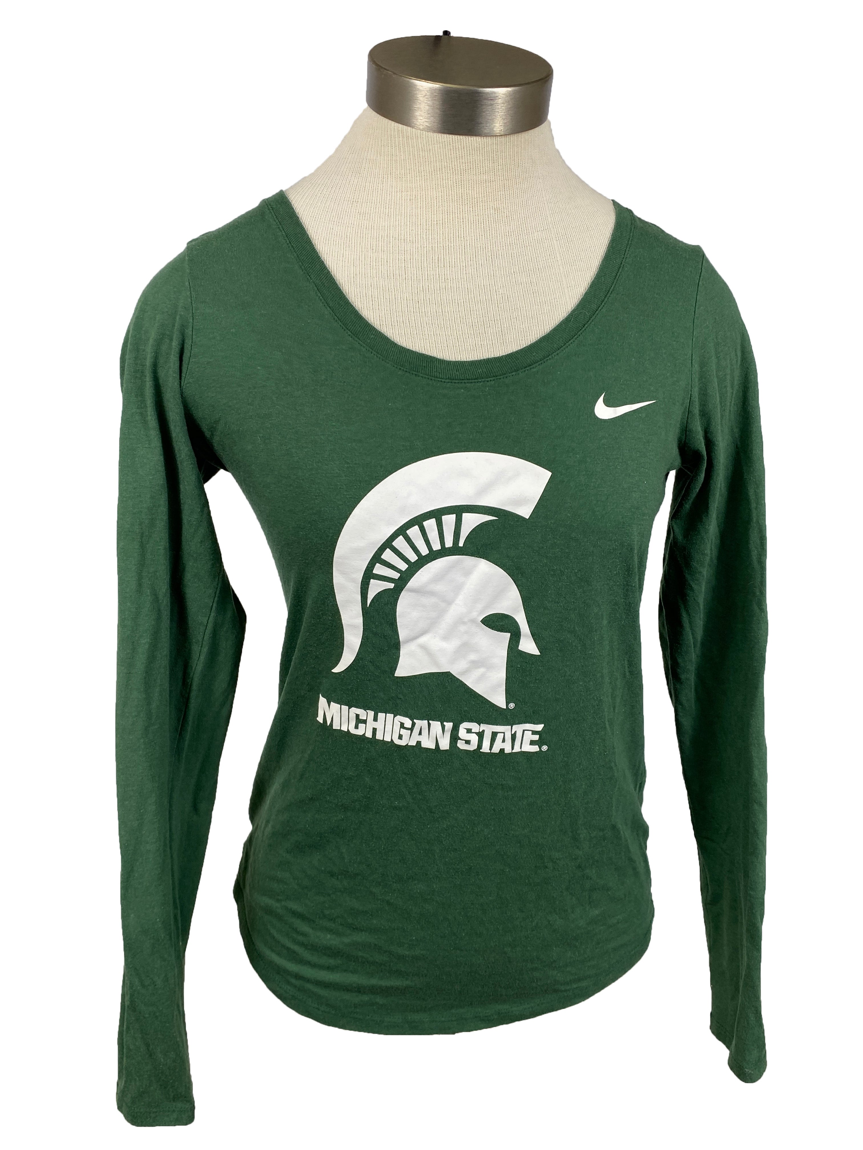 Nike Green Michigan State Long Sleeve T-Shirt Women's Size XS