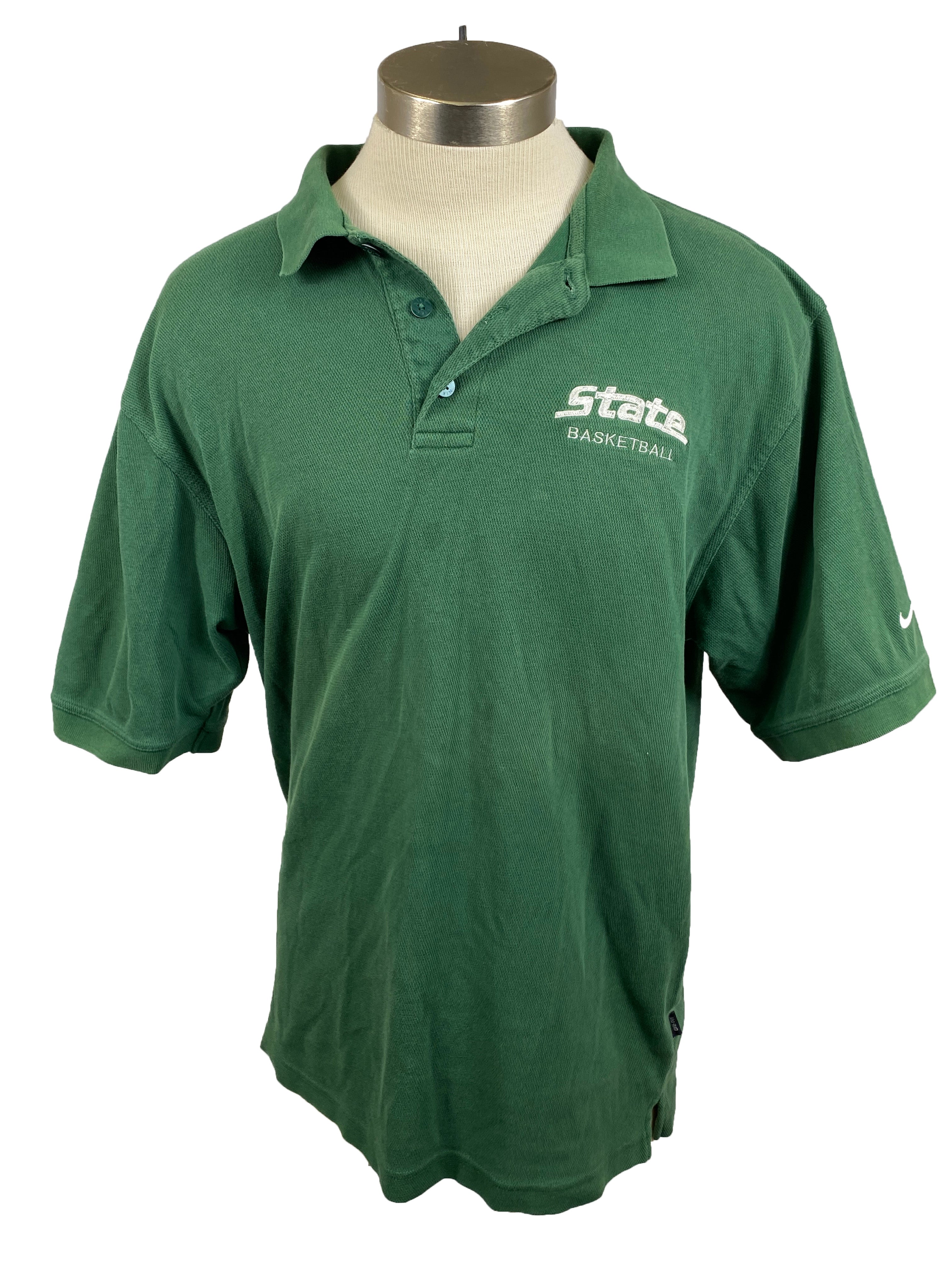 Nike Green Michigan State Polo Shirt Men's Size L